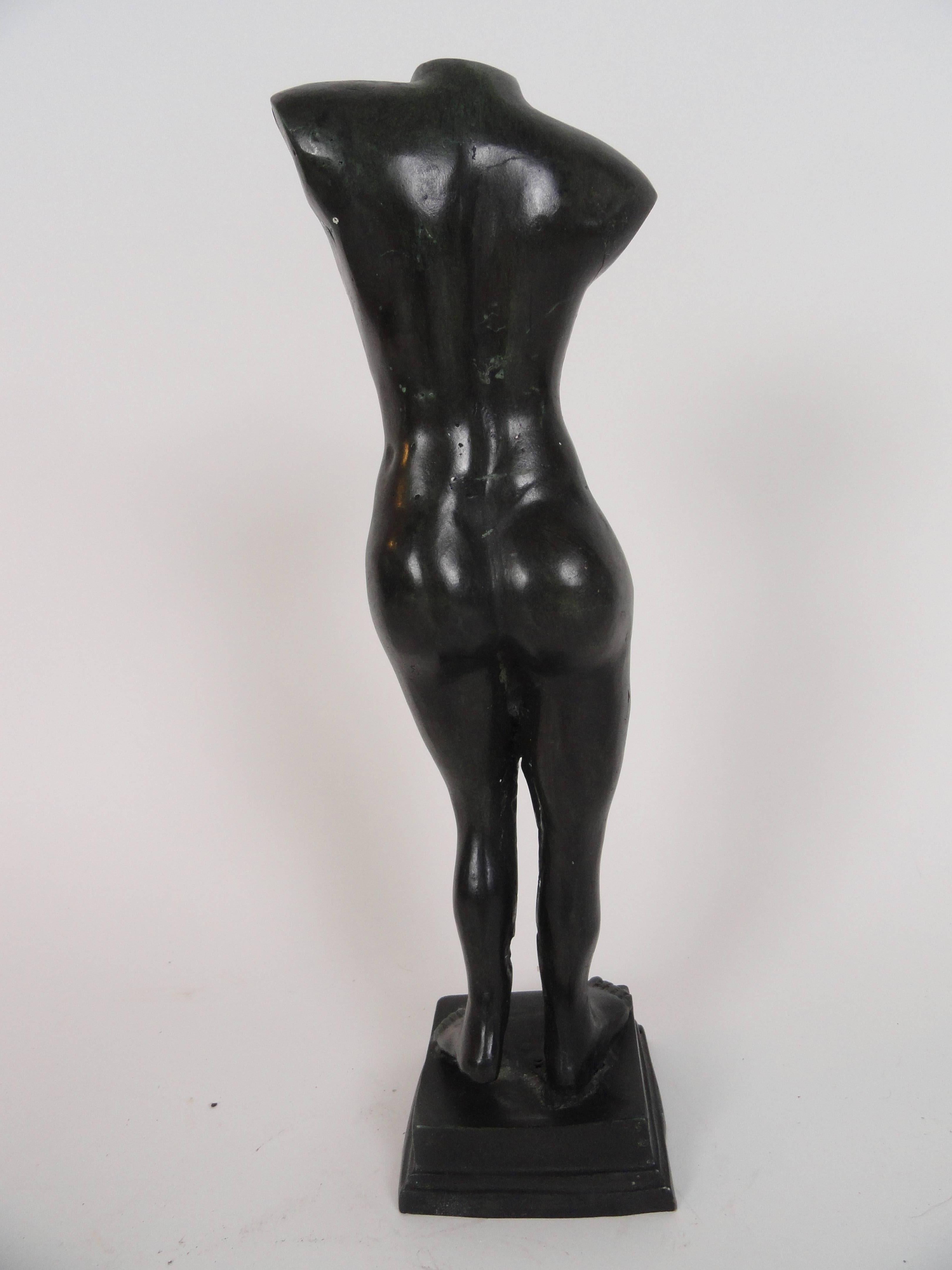 20th century Venus metal sculpture of female nude figure. 
Unsigned.