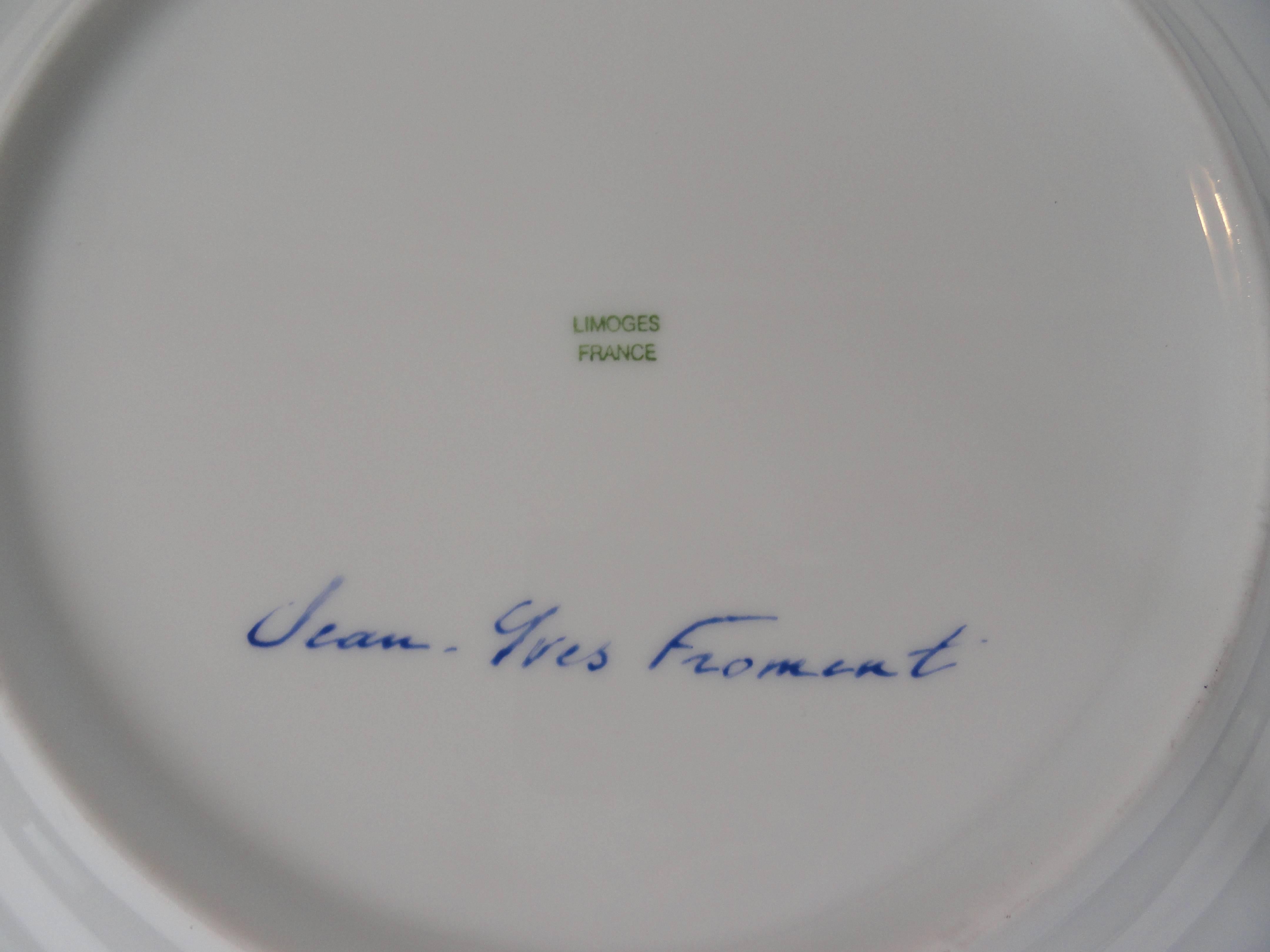 20th Century Set of Ten Limoges Painted Plates For Sale