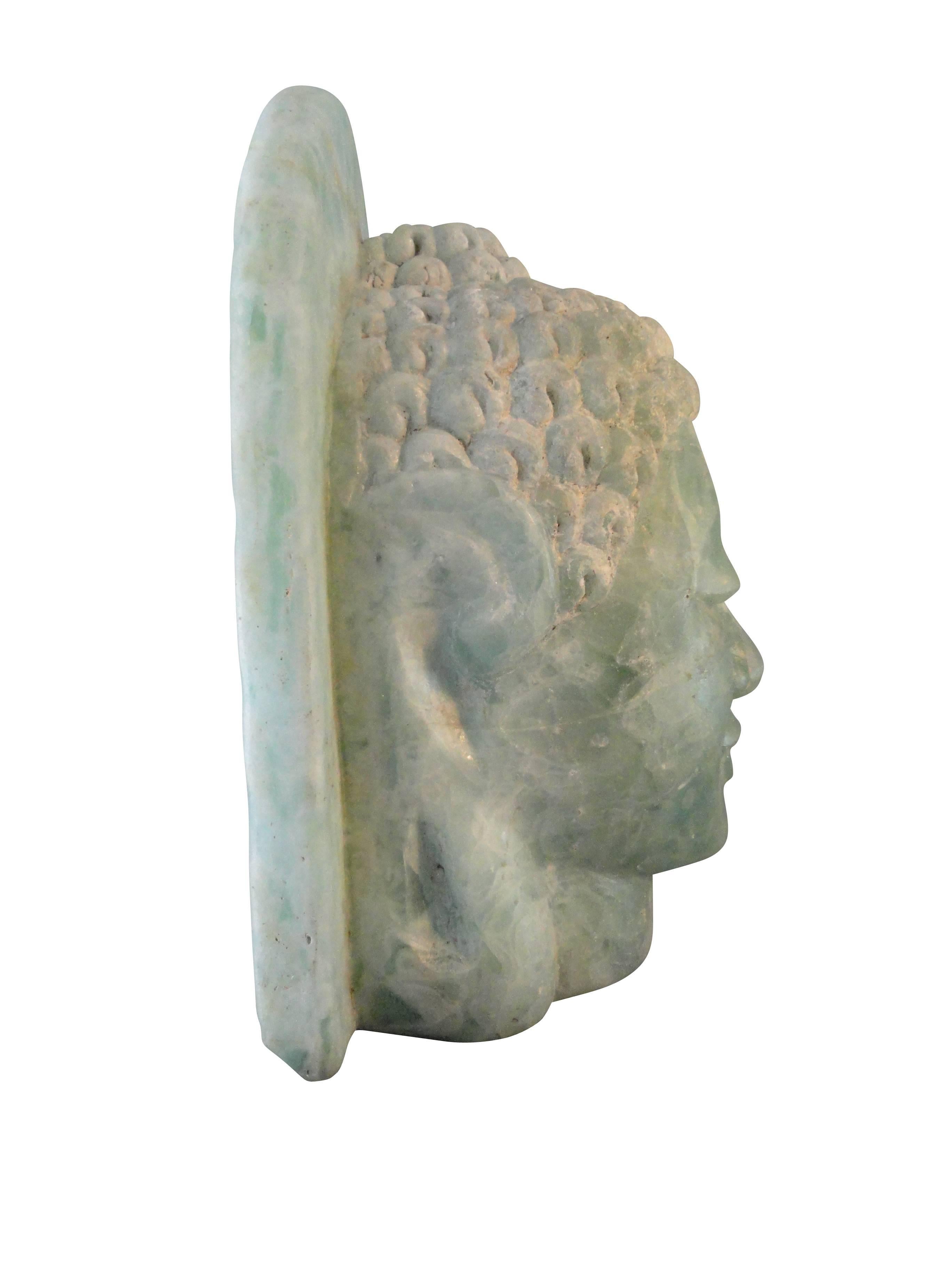 20th century oriental folded glass Buddha head sculpture.
Extremely heavy, approximately 250#.