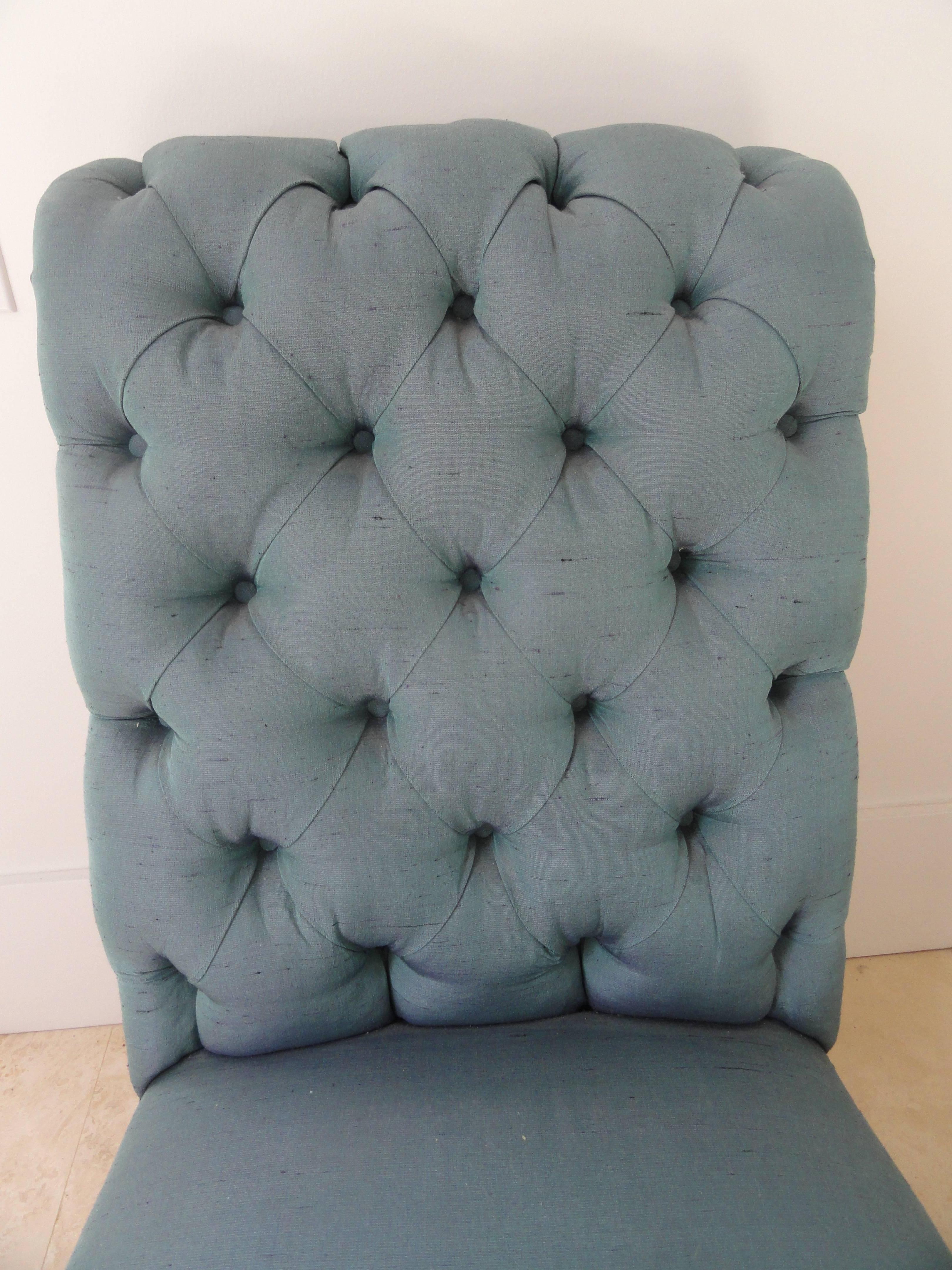 19th Century Napoleon III Tufted Back Chair In Good Condition For Sale In West Palm Beach, FL