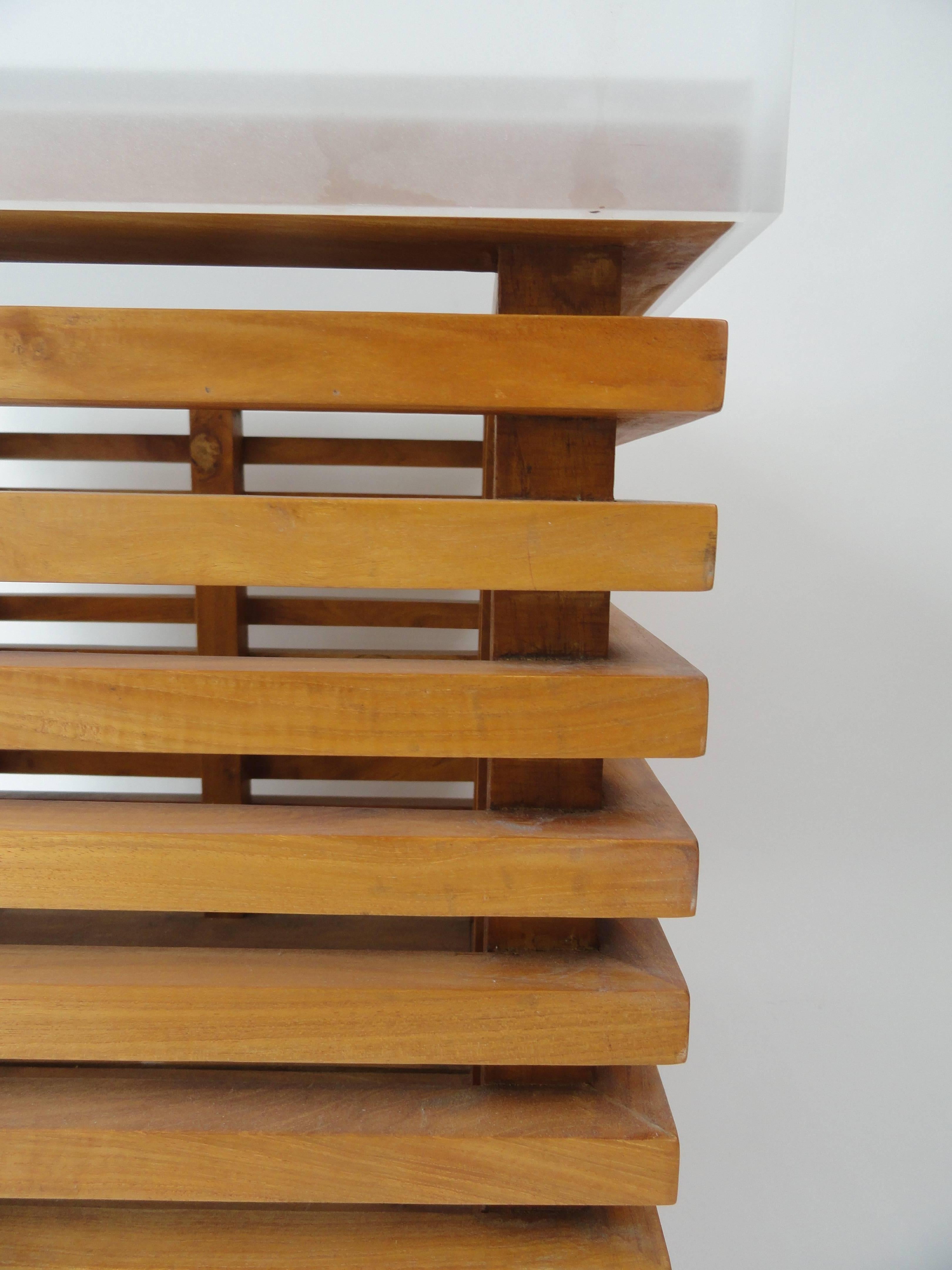 Contemporary Teak Ladder Table For Sale