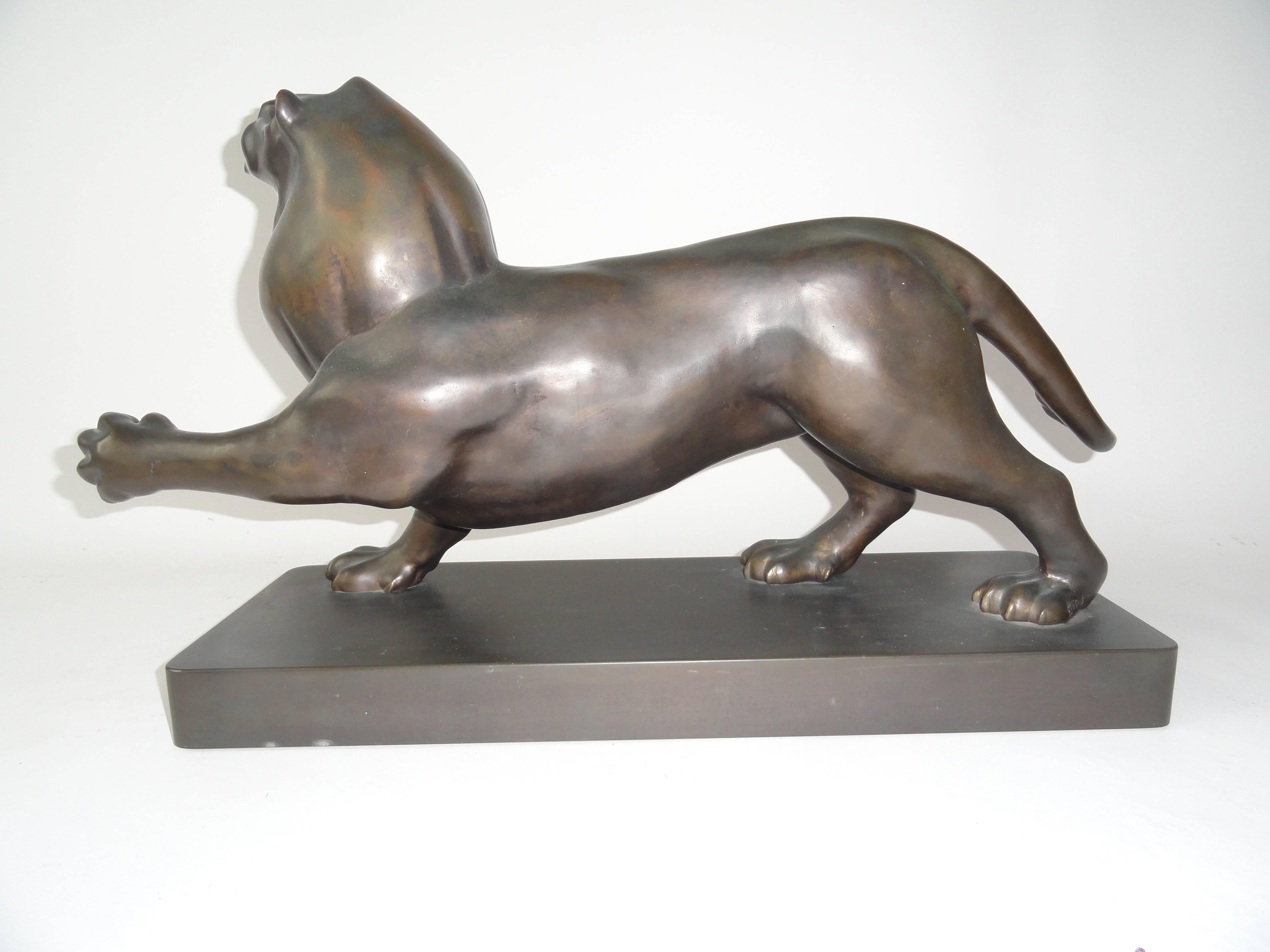 Late 20th Century Roberto Estevez, Signed, Lion in Bronze For Sale
