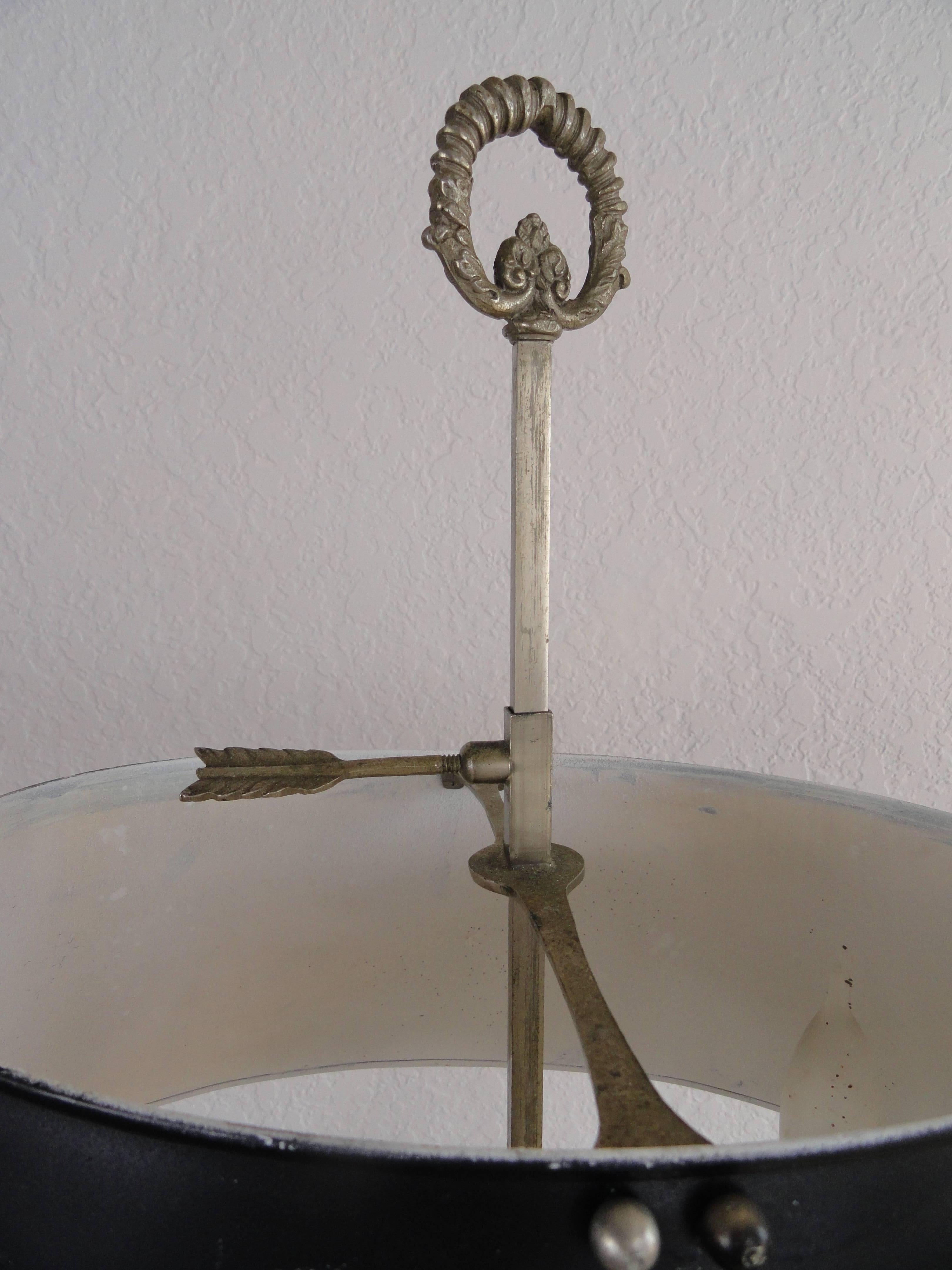 Pewter French Bouillotte Lamp In Good Condition For Sale In West Palm Beach, FL