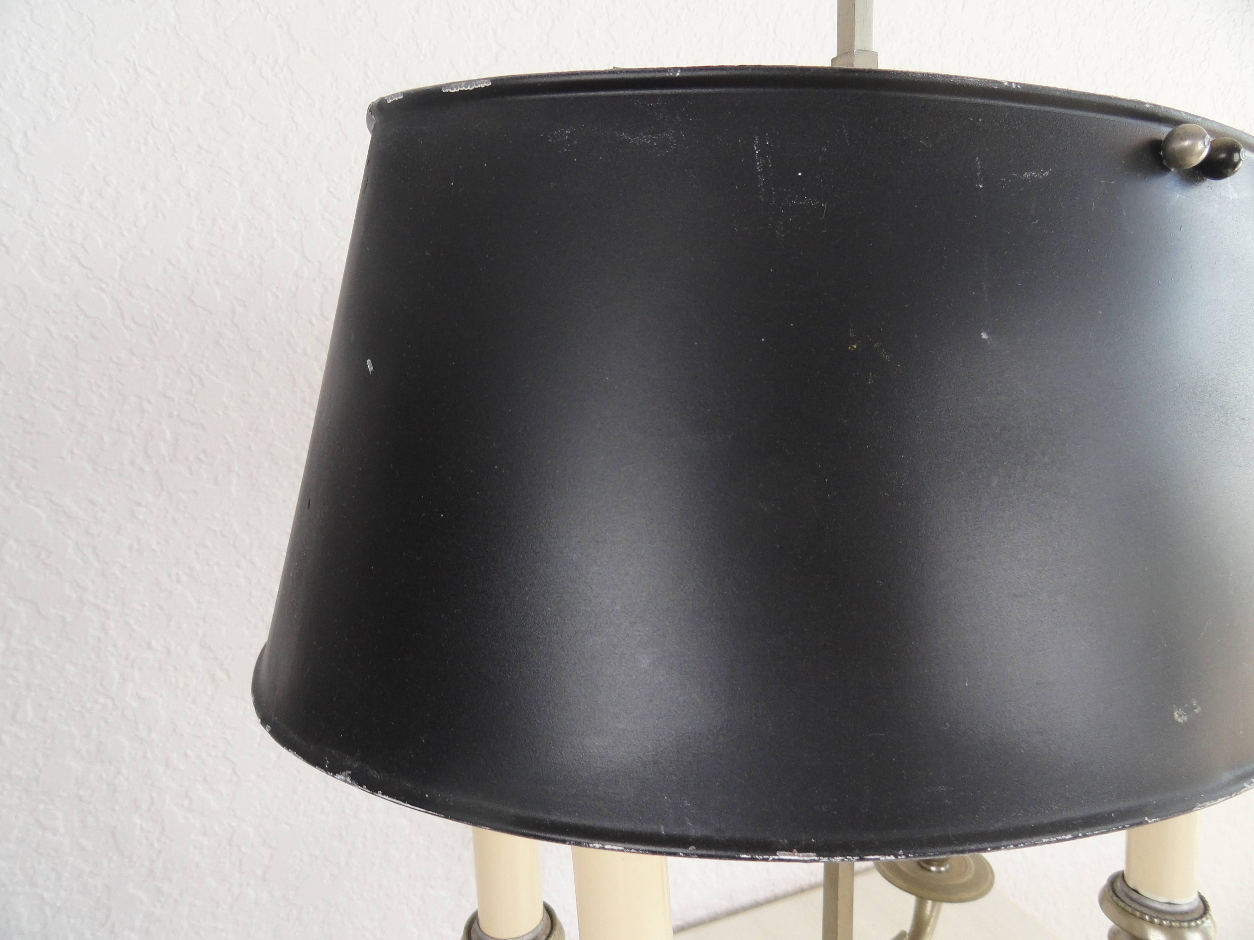 Metal Pewter French Bouillotte Lamp For Sale