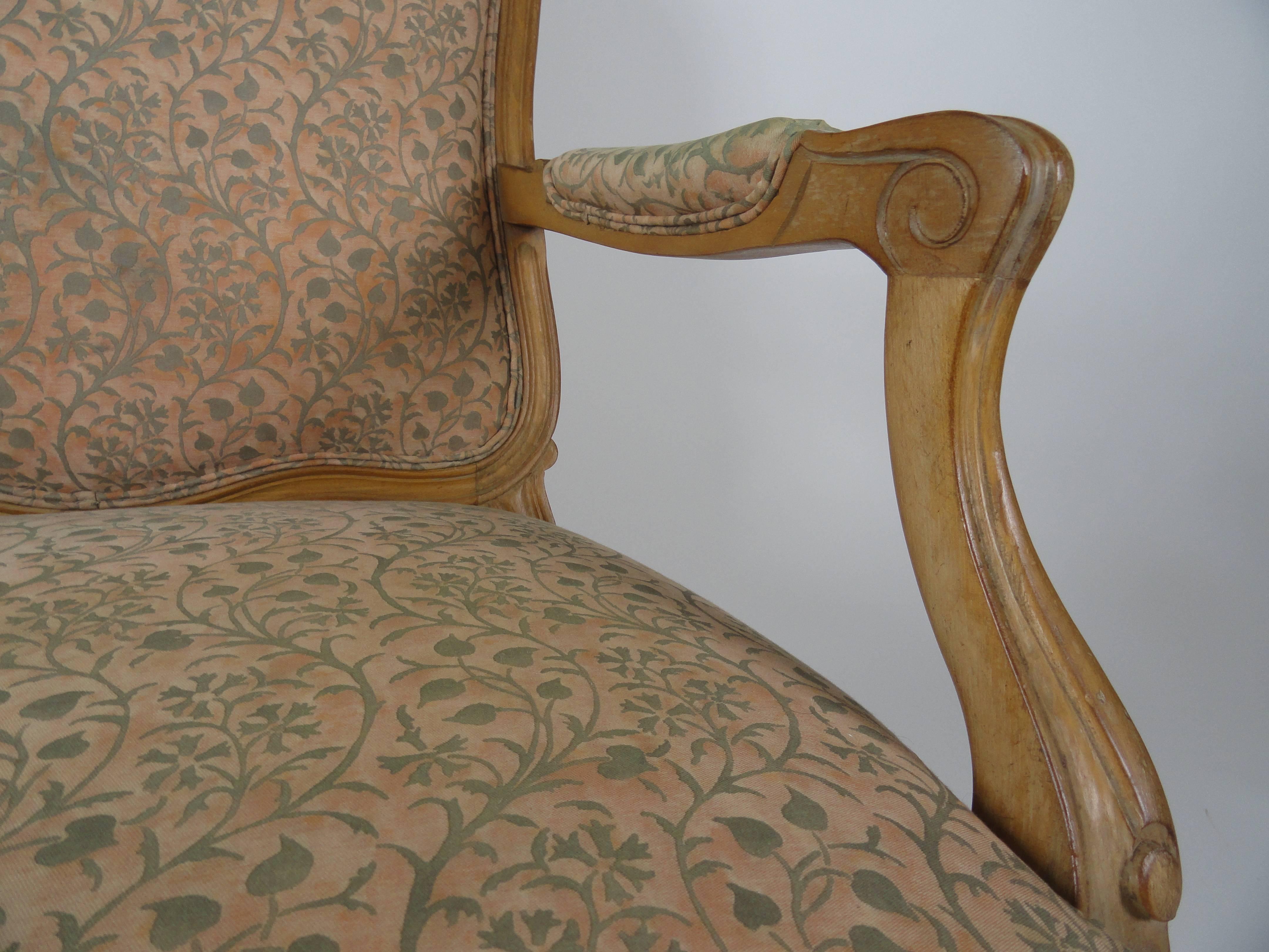 Pair of Louis XV Style Beechwood Carved Fauteuils For Sale 2