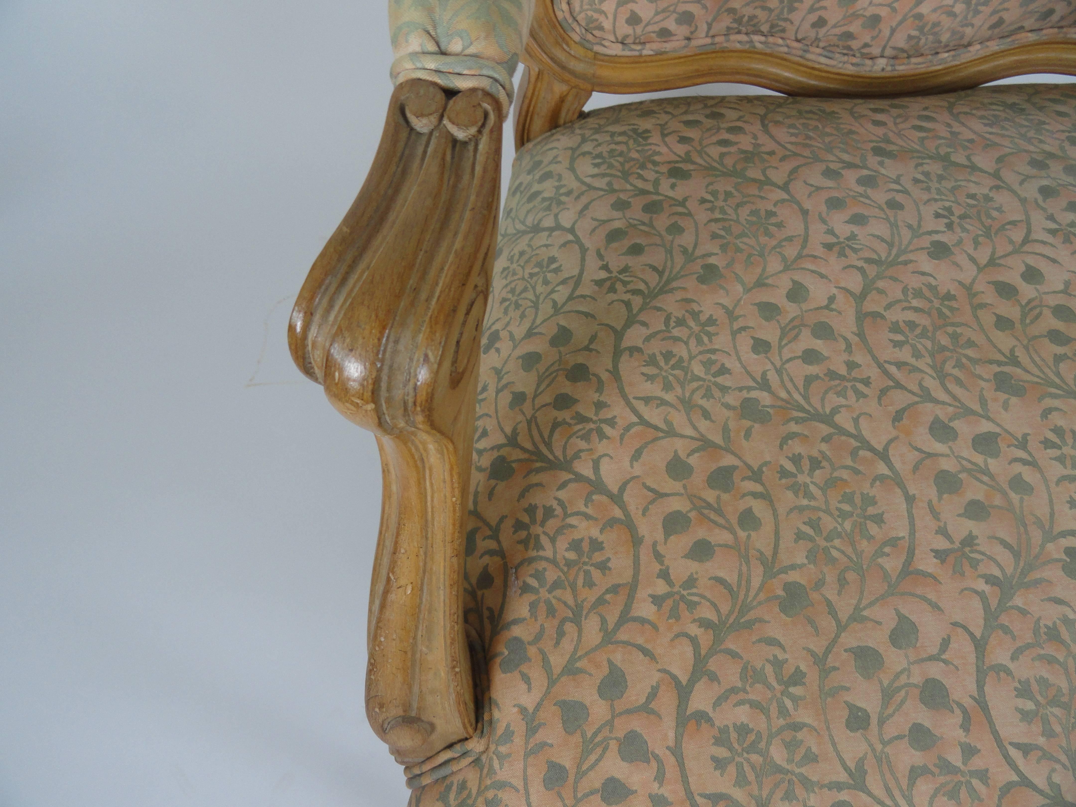 Pair of Louis XV Style Beechwood Carved Fauteuils For Sale 5