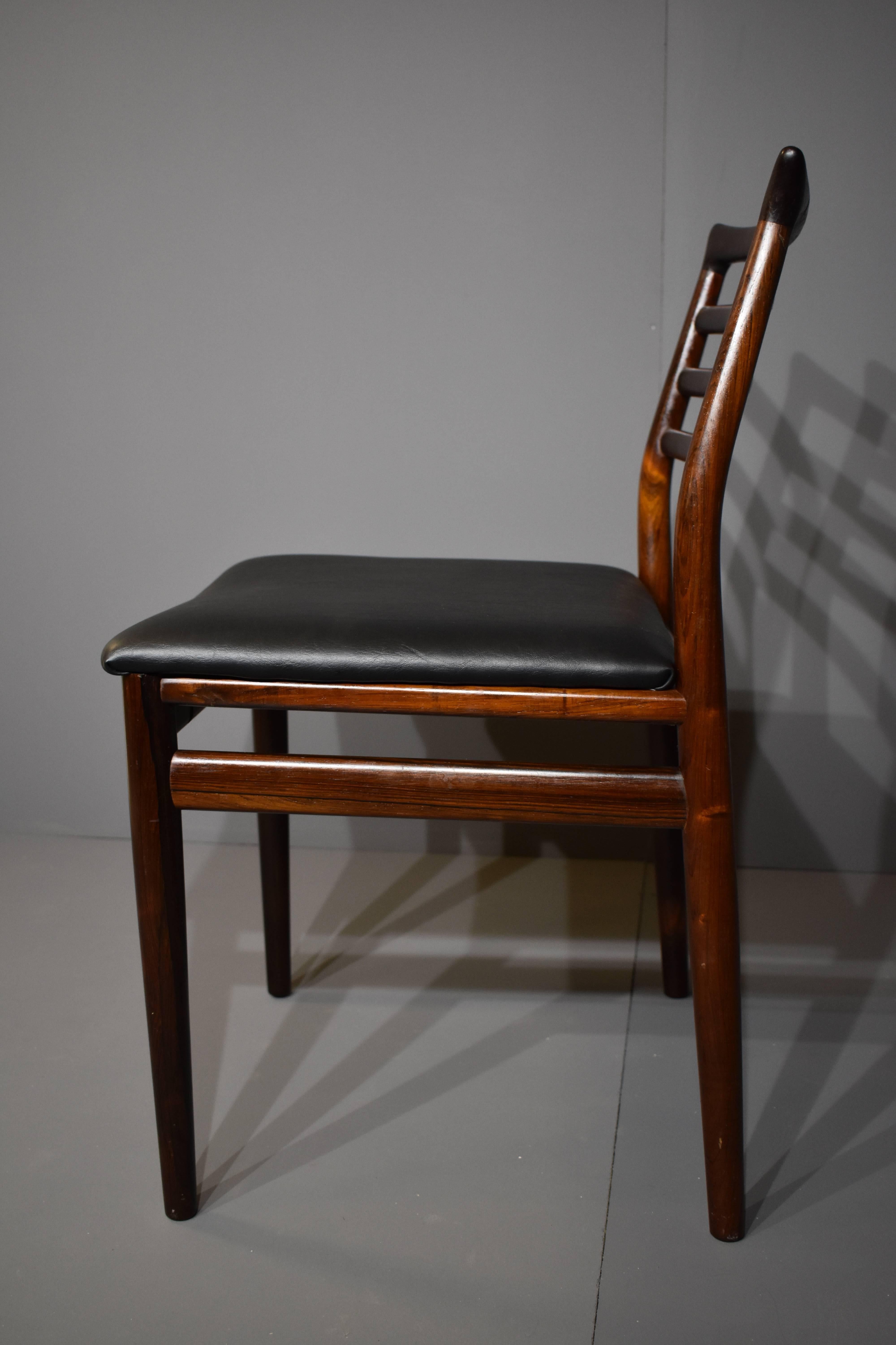 Scandinavian Modern Erling Torvits Rosewood Dining Chairs For Sale