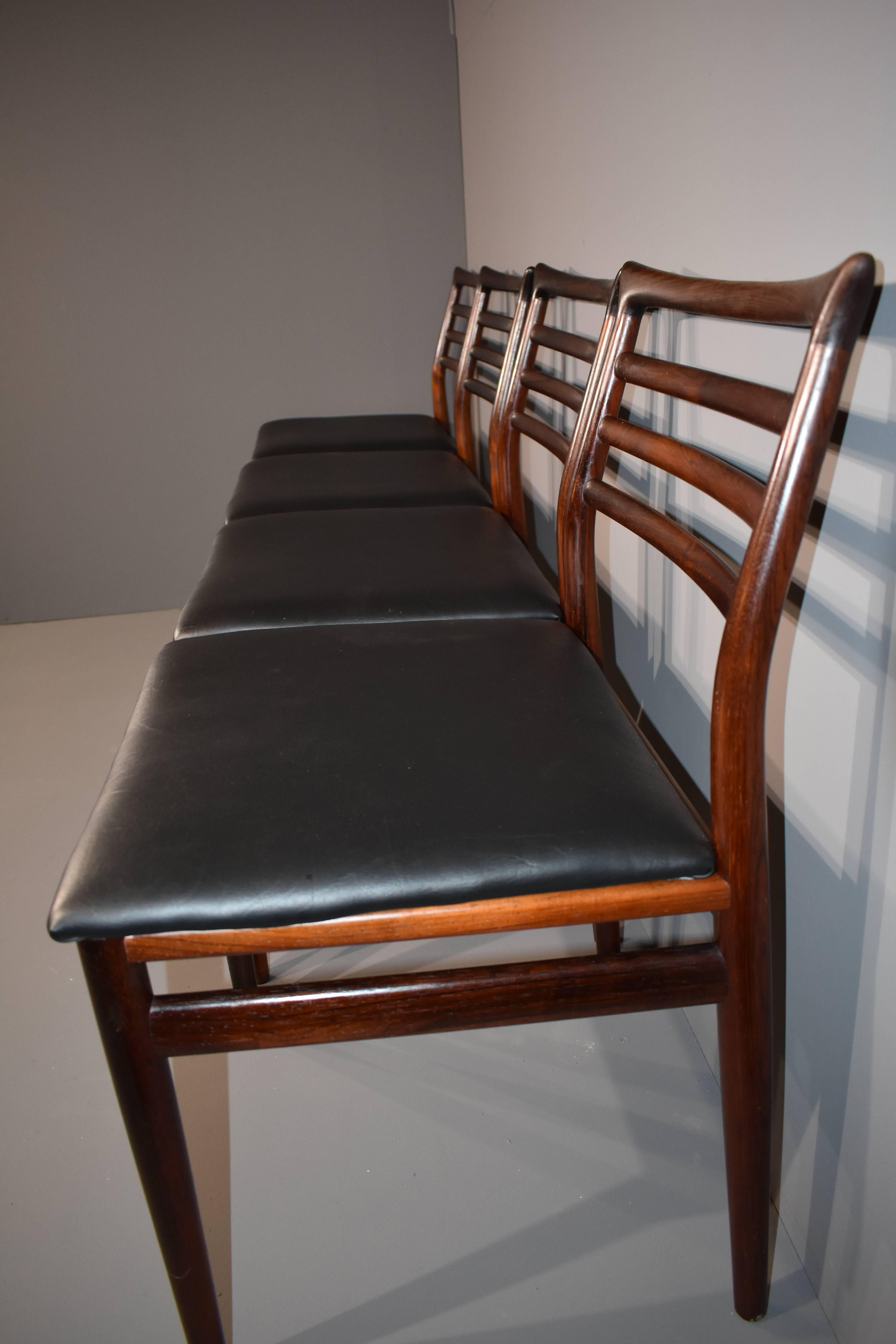 Danish Erling Torvits Rosewood Dining Chairs For Sale