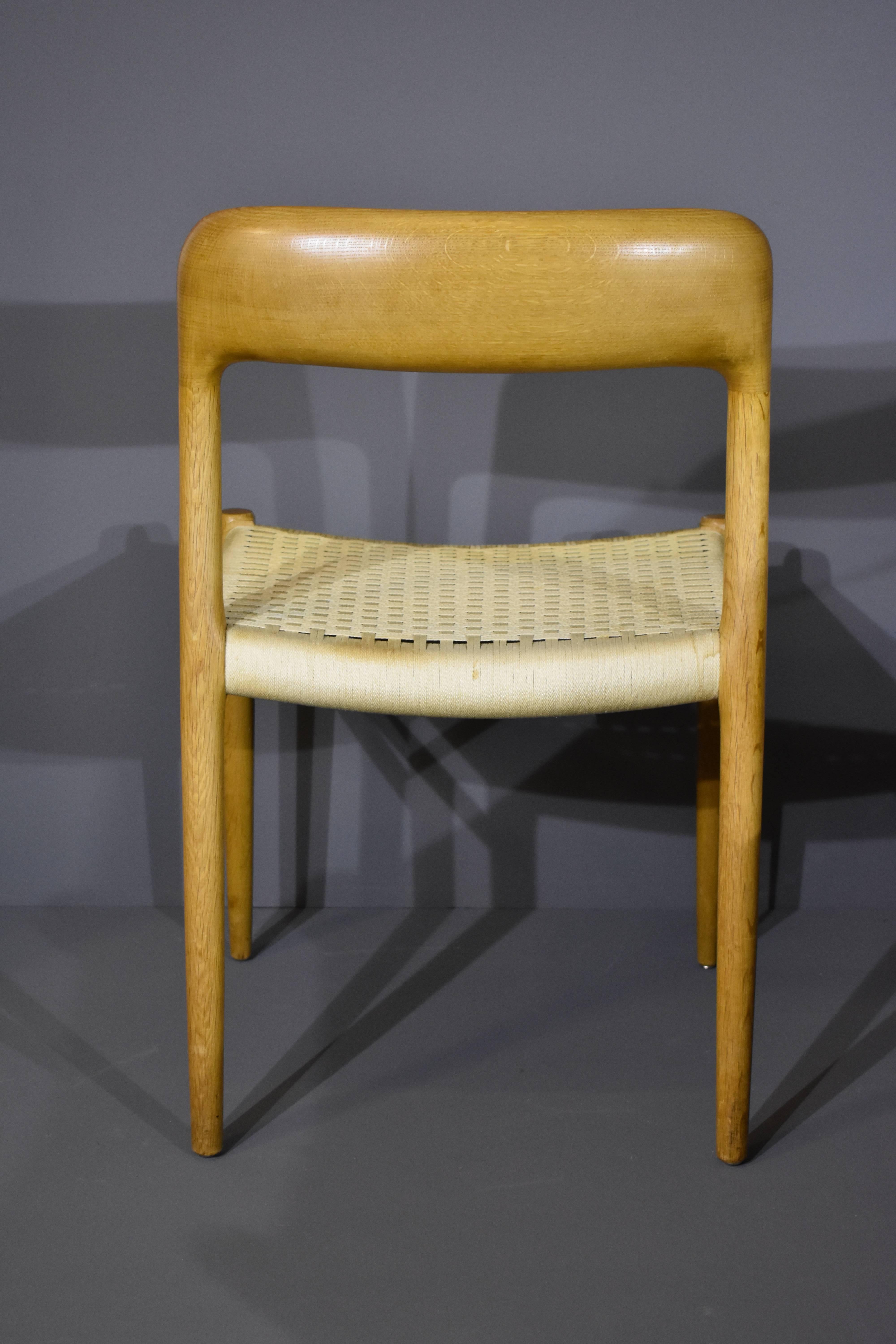 Niels Otto Møller 1960s Mid-Century Dining Chairs in Oak Model 75 In Good Condition In Odense, DK