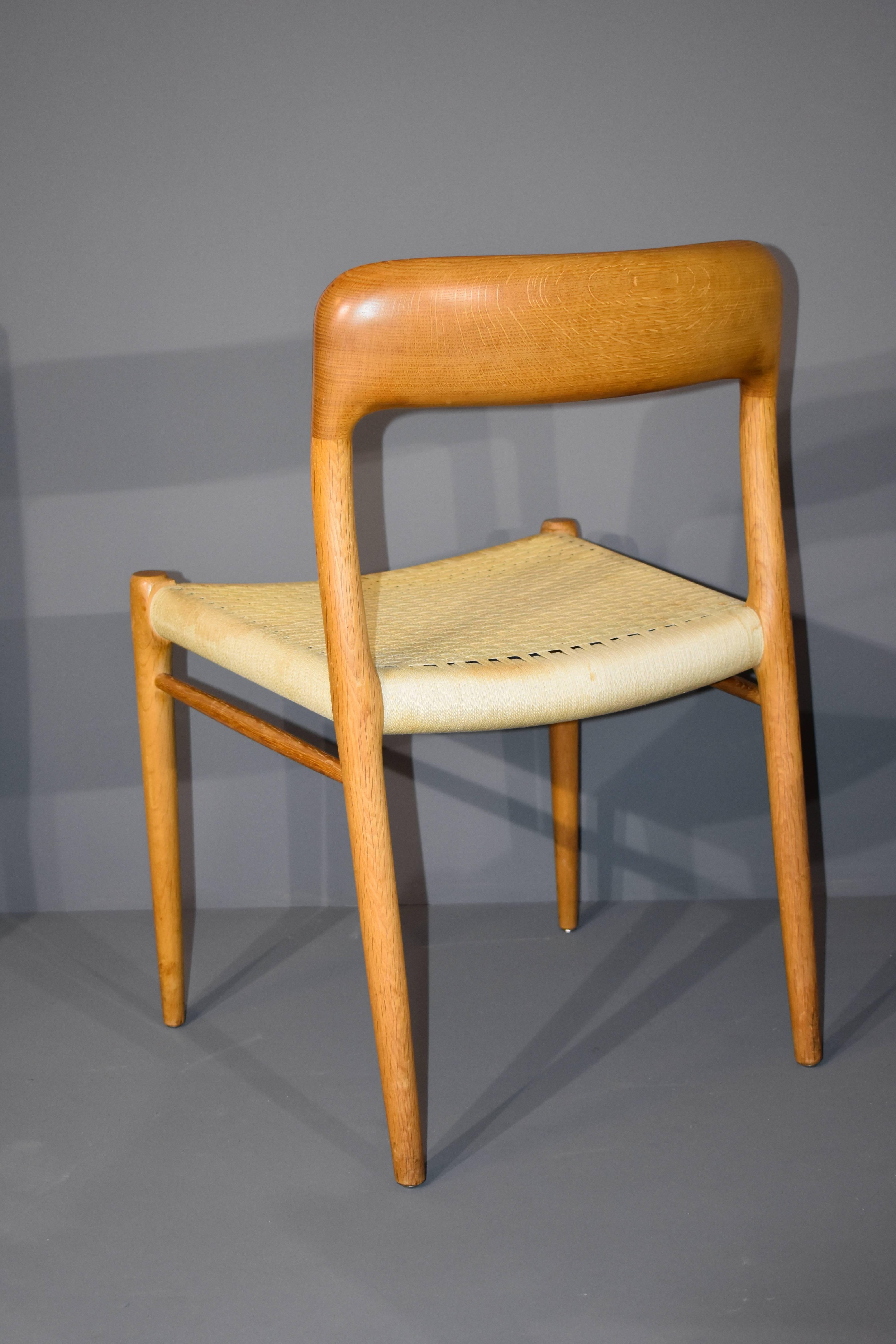 Mid-20th Century Niels Otto Møller 1960s Mid-Century Dining Chairs in Oak Model 75