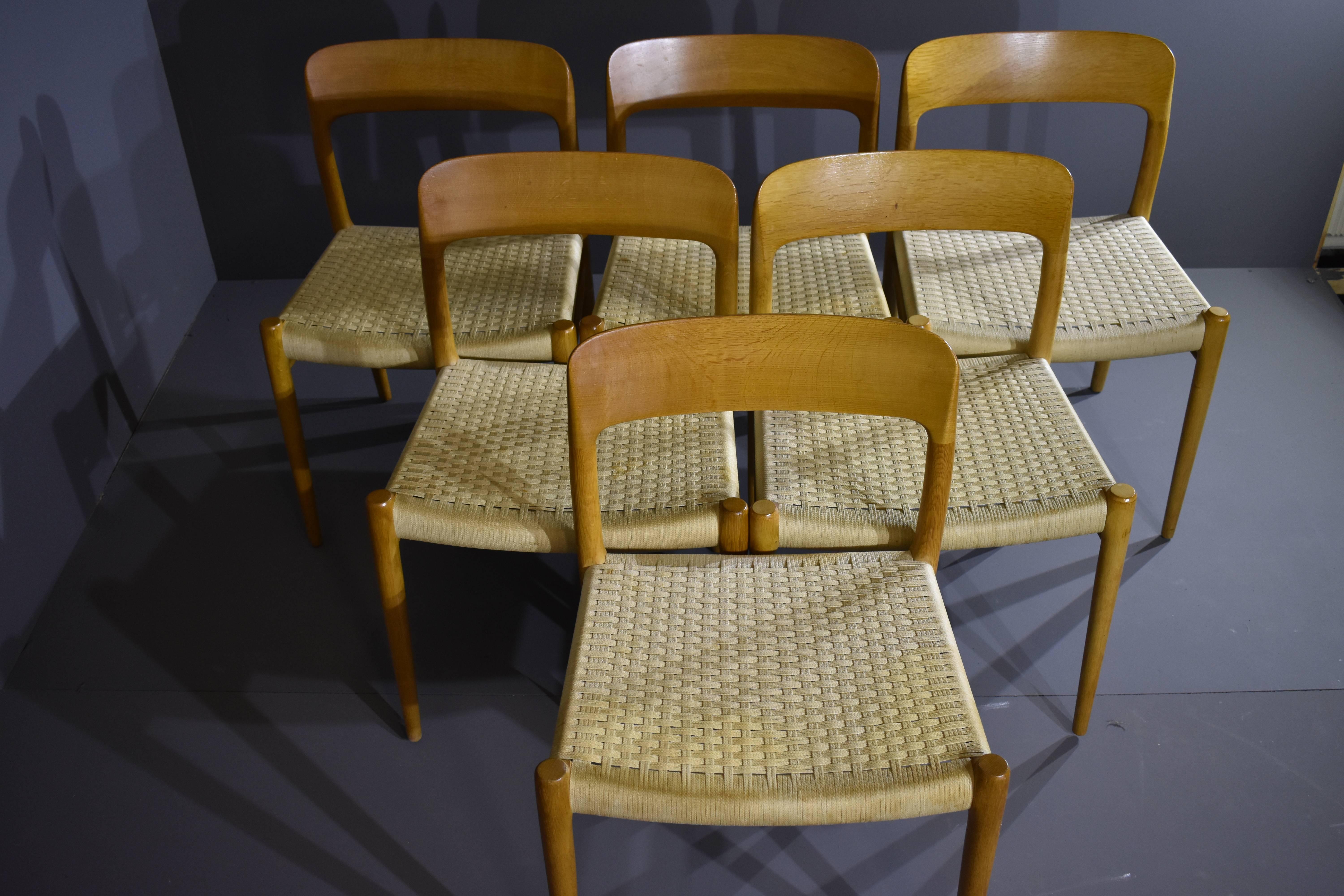 Mid-Century Modern Niels Otto Møller 1960s Mid-Century Dining Chairs in Oak Model 75