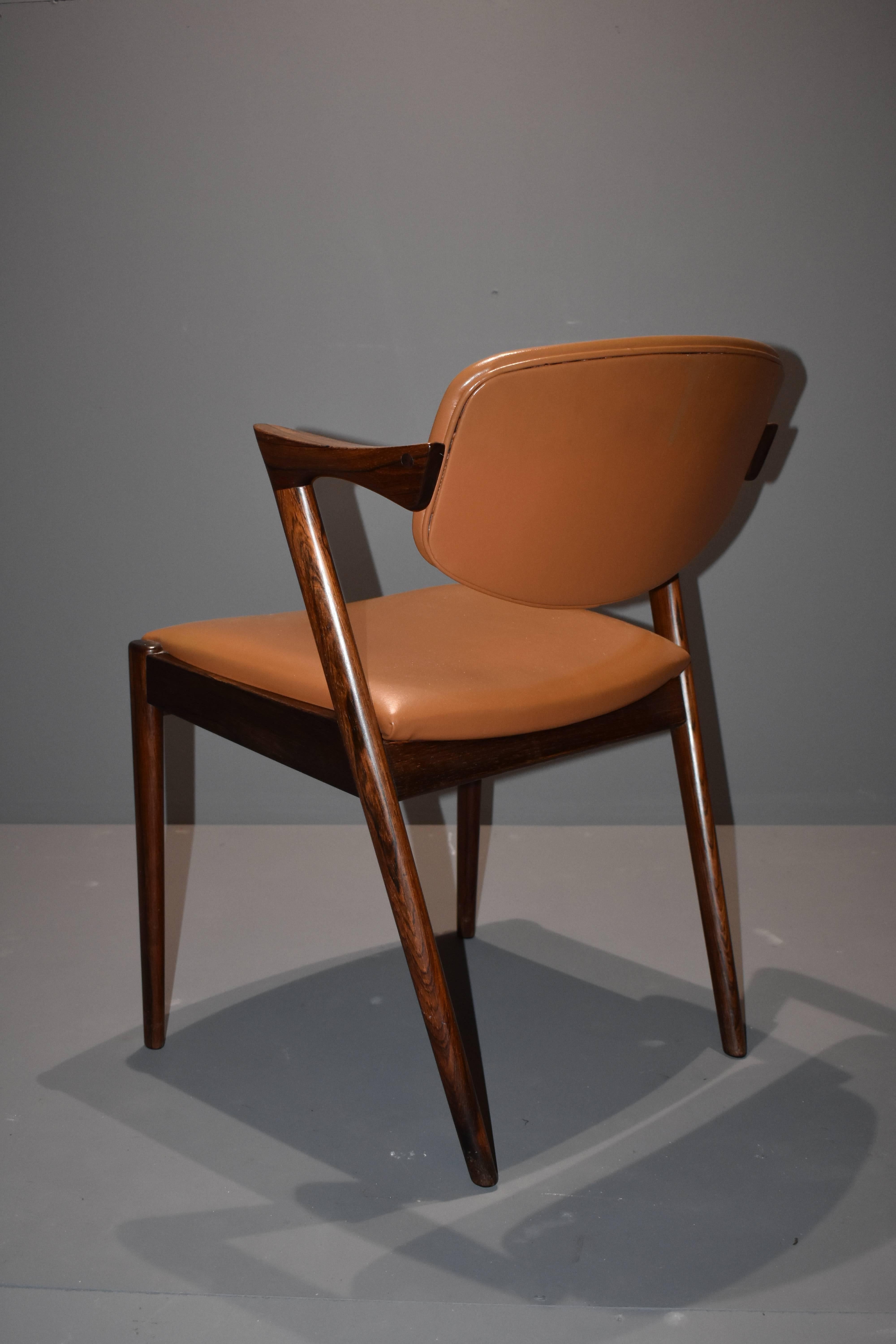 Mid-Century Modern Kai Kristiansen Rosewood Dining Chairs Model 42