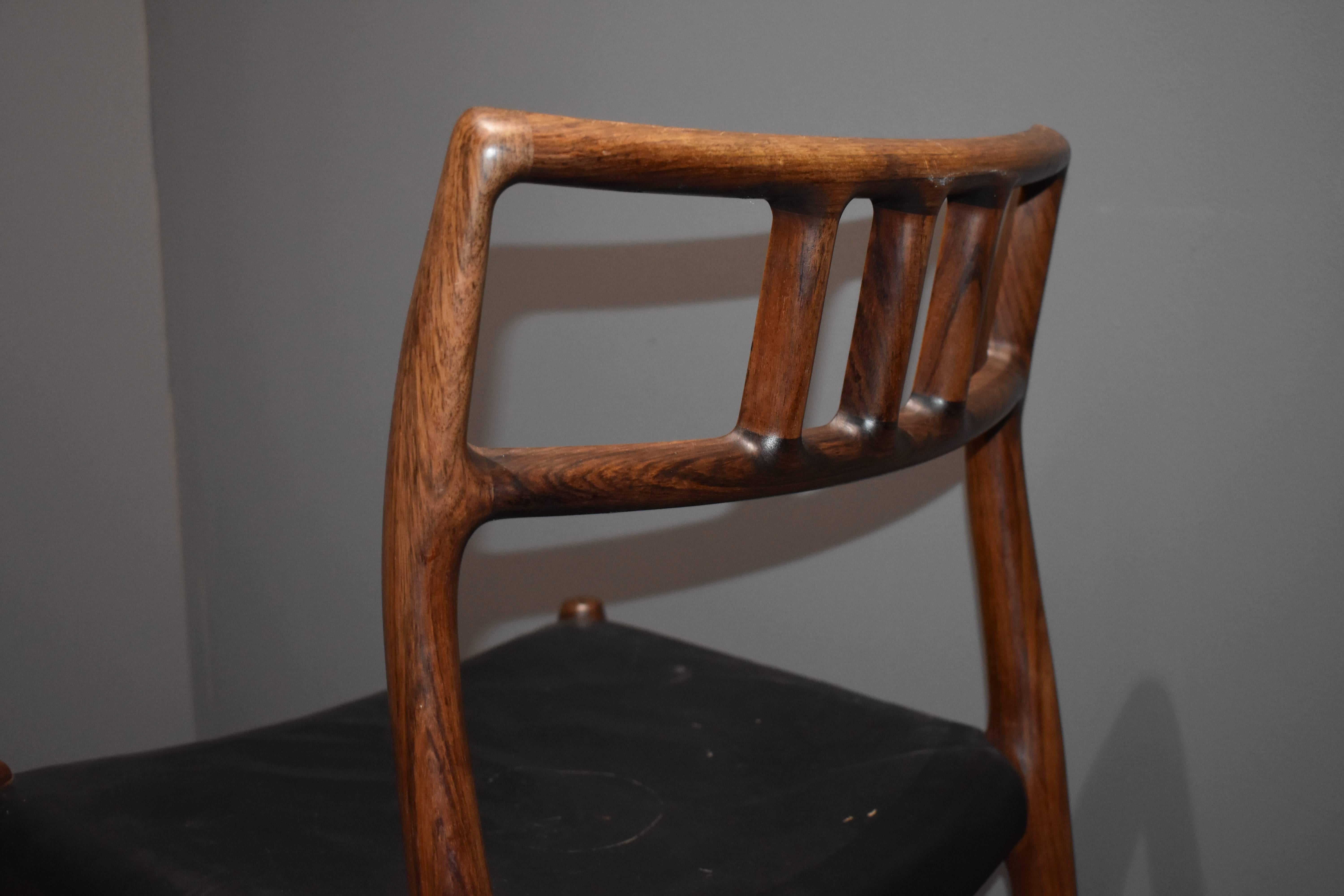 Niels Otto Møller Rosewood Dining Chairs Model 79 In Excellent Condition In Odense, DK
