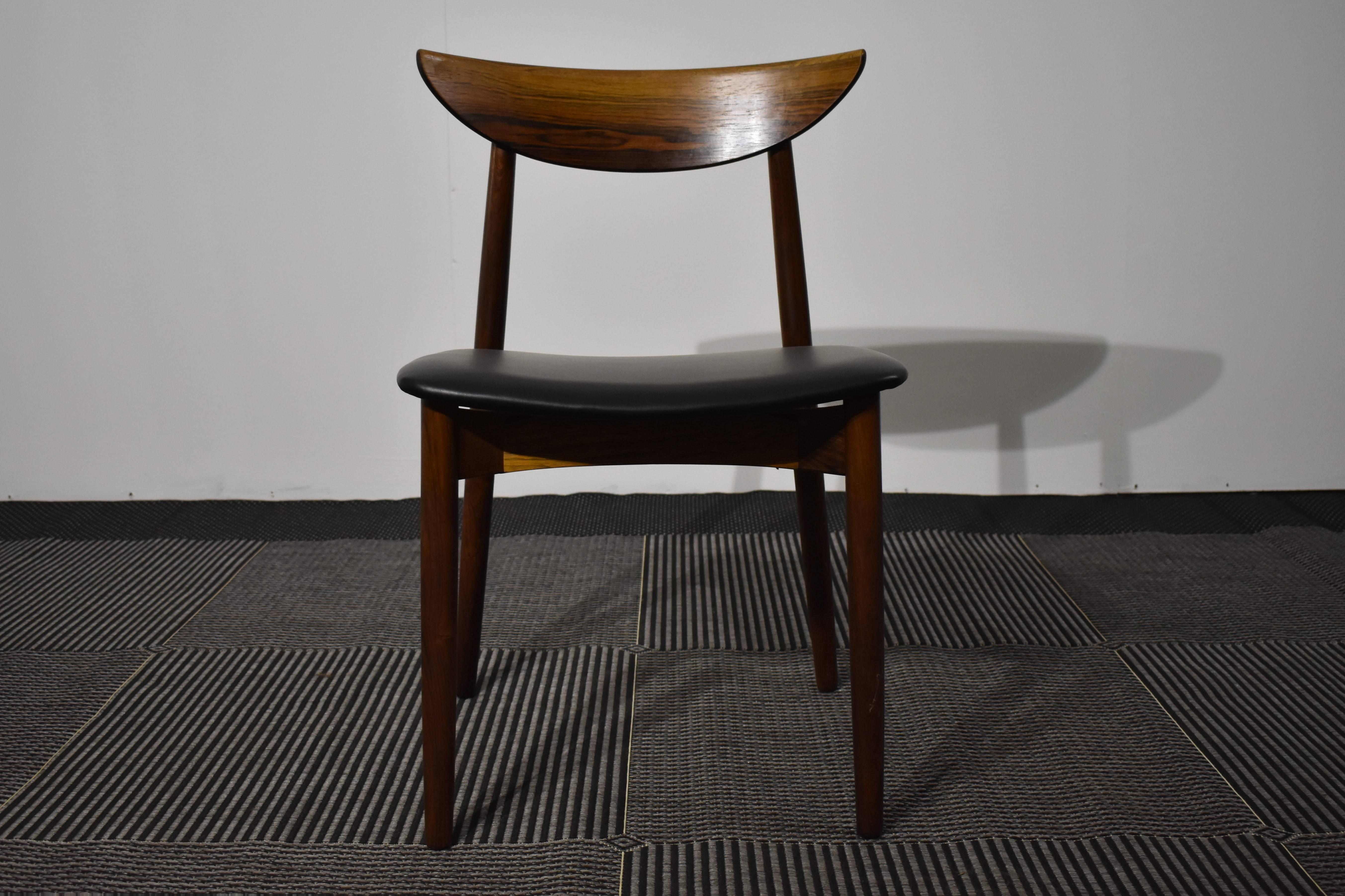 Scandinavian Modern Harry Ostergaard Rosewood Dining Chairs Model 58 For Sale