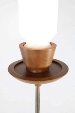 Vintage Italian Floor Lamp with opaline glass shade, 1960s