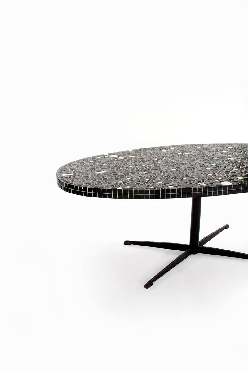 German Black and white Mosaic Side Table, 1960s For Sale