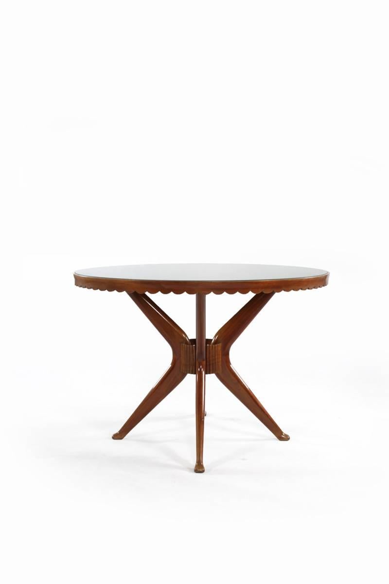 20th Century Italian Round Dining Table with Glasstop 3
