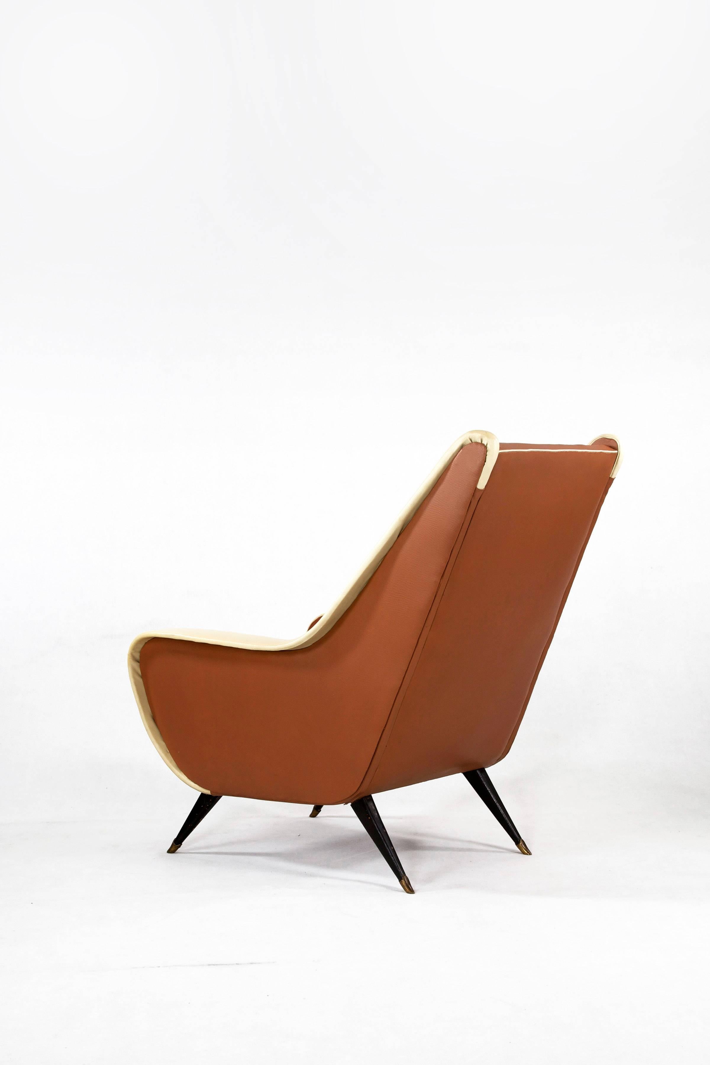 two tone leather chair