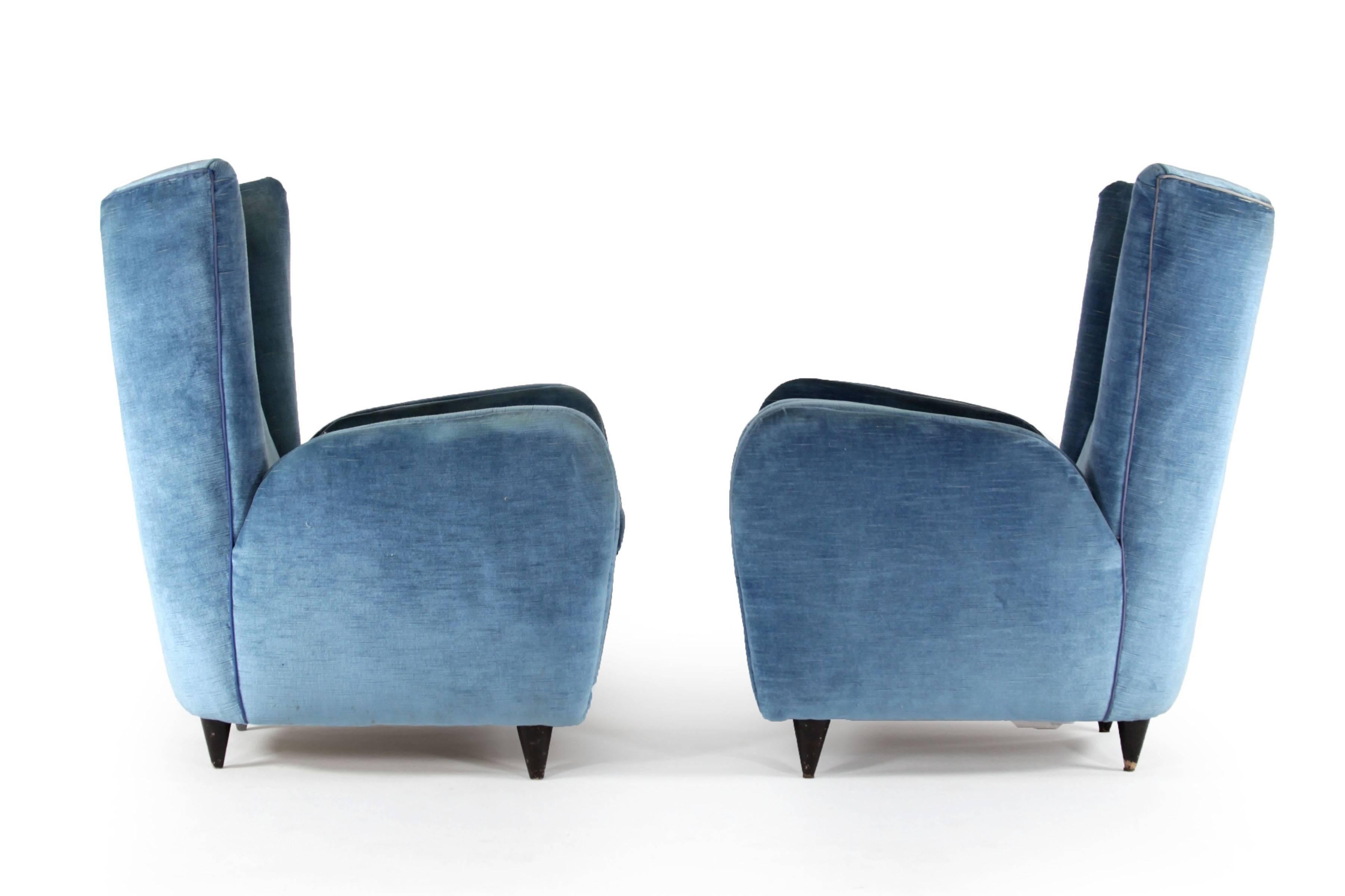 Mid-20th Century Pair of Chairs, Design by Paolo Buffa, Italy, 1950s