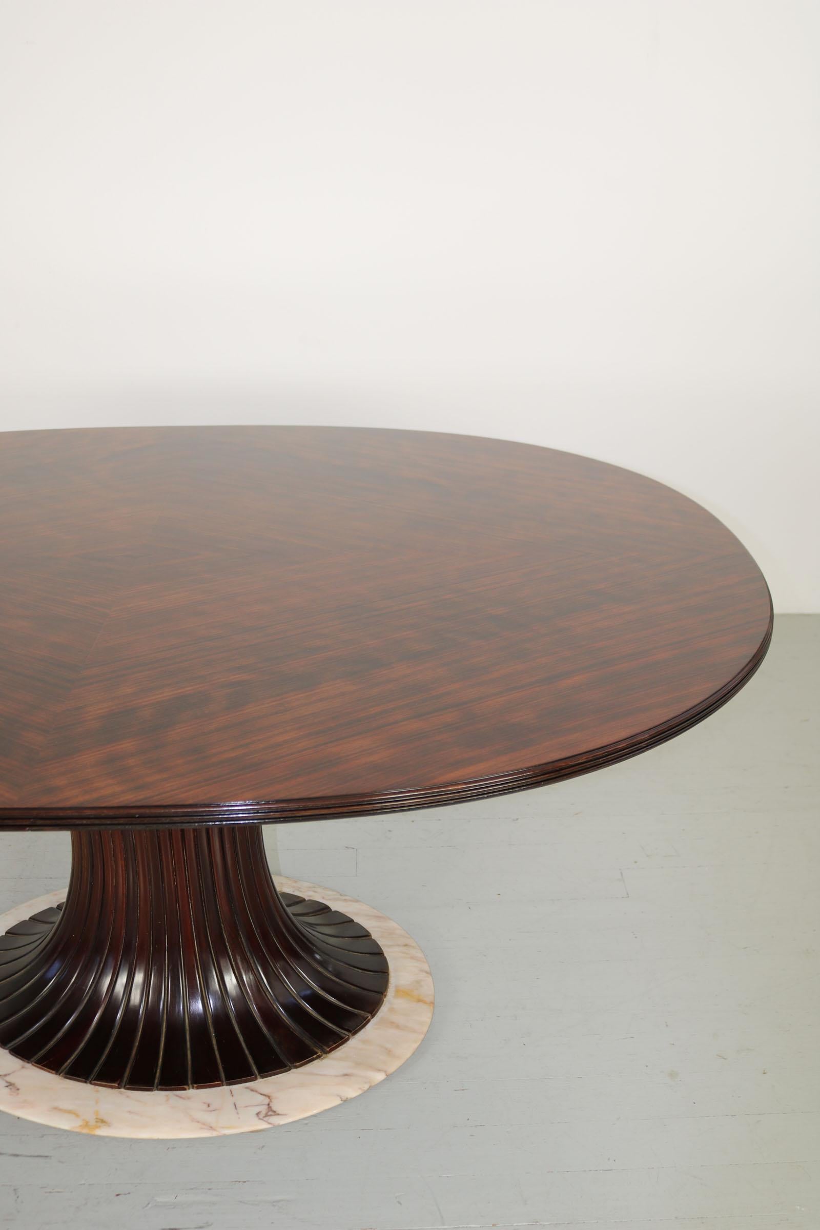 Table Vittorio Dassi avec pied central, Italie, années 1950 en vente 5