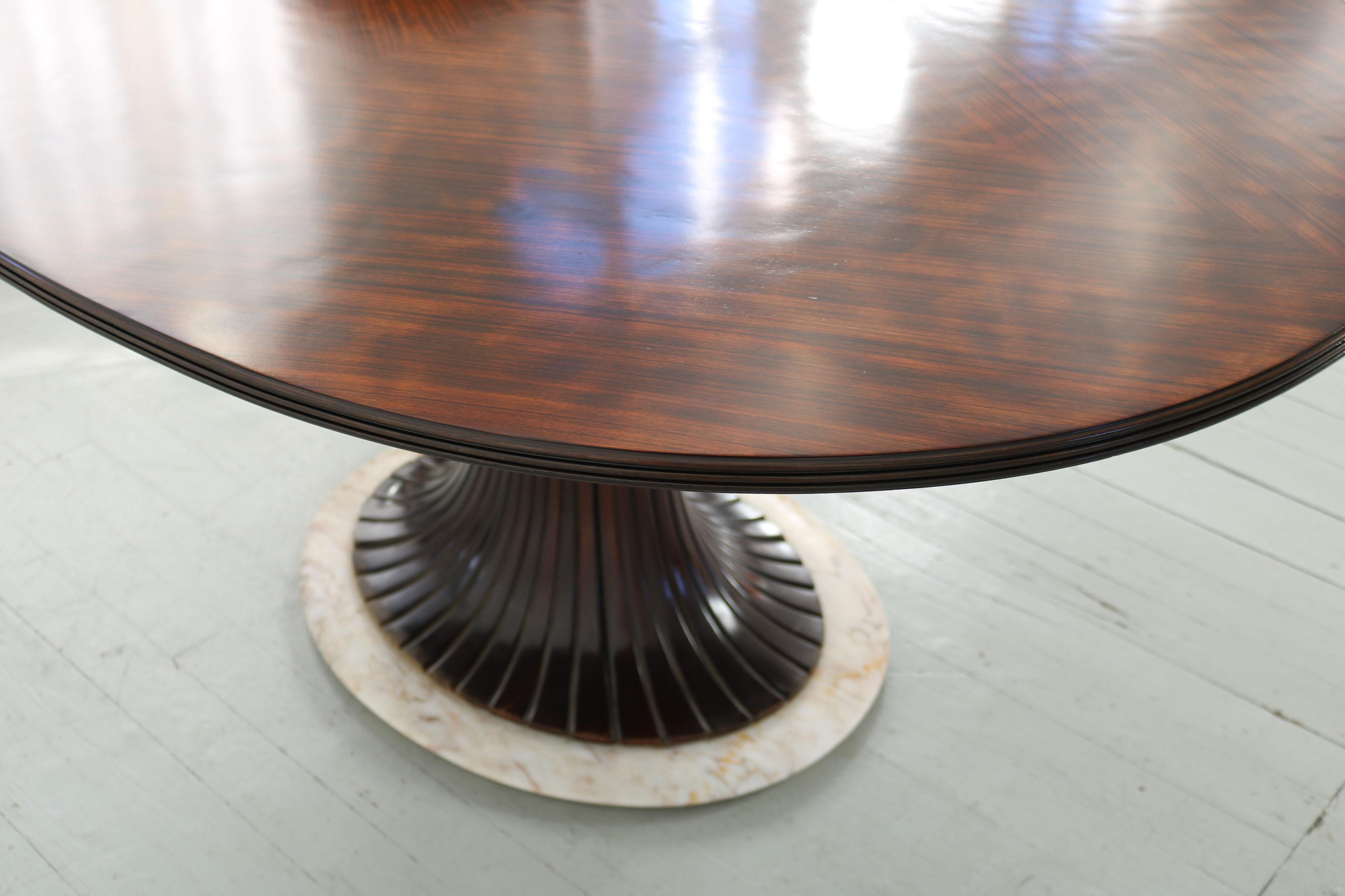 Table Vittorio Dassi avec pied central, Italie, années 1950 en vente 11