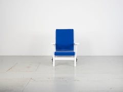 Set da giardino italiano in stile Mid-Century con cuscini blu, anni '50