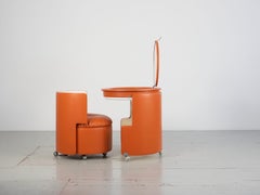 Luigi Massoni “Dilly Dally” Vanity Table and Chair for Poltrona Frau, Italy 1968