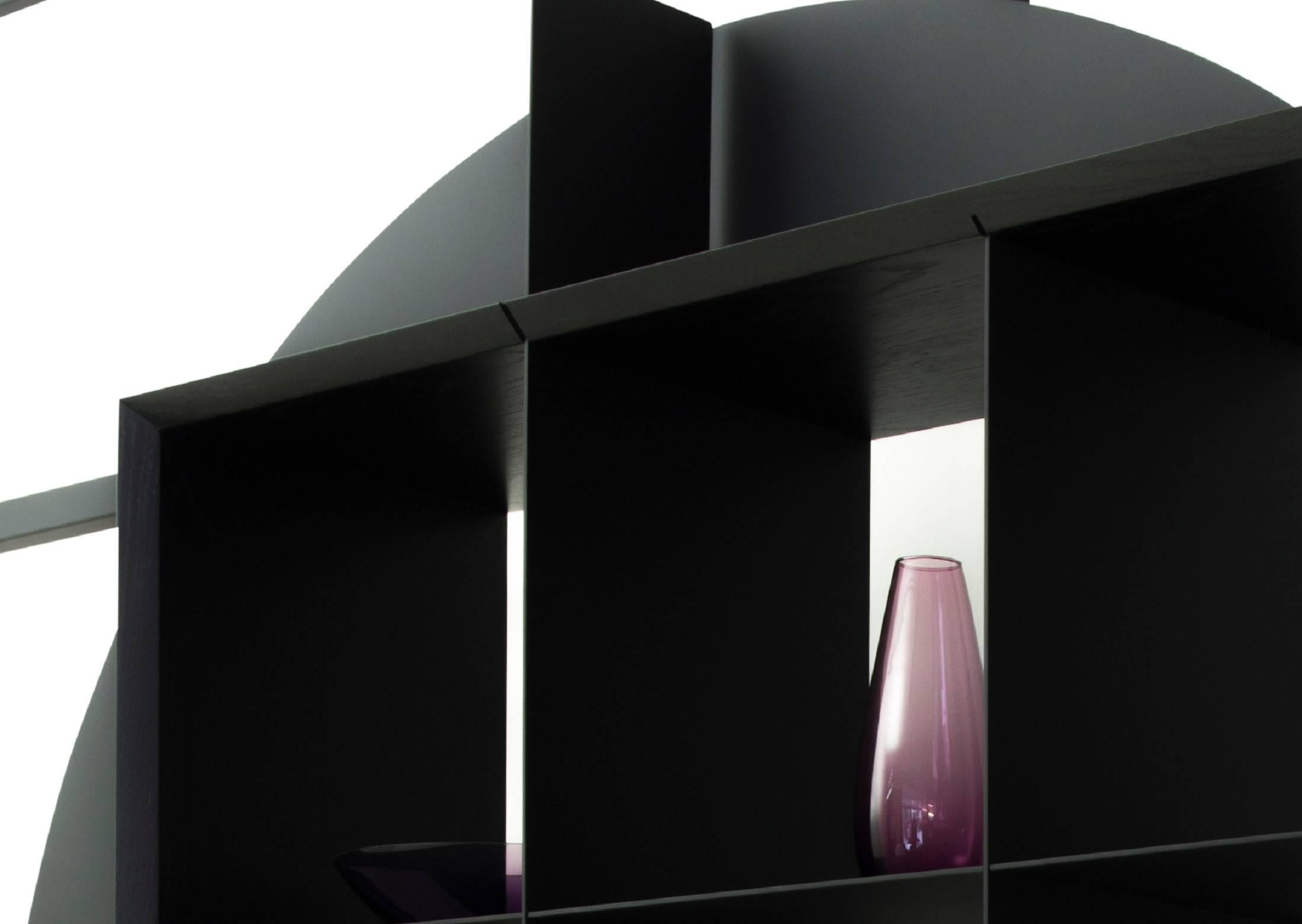 German Black Metal  Shelf Object COM:POS:ITION 2.C Contemporary Handcrafted Design For Sale