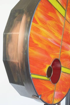 Dear Mr Fantasy Floor Lamp Stained Glass Led Patinated Steel and Bronze