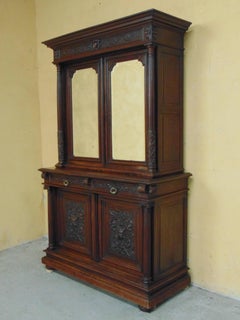 Bibliothèque sculptée à la main, vers 1890