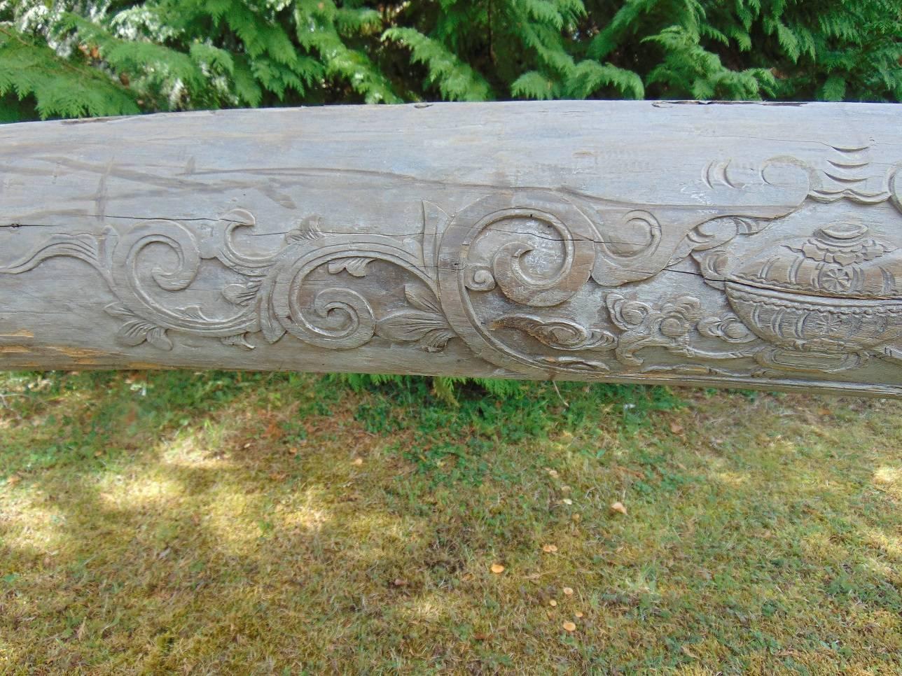 Beam, Chinese Carved Temple, circa 1800 For Sale 1
