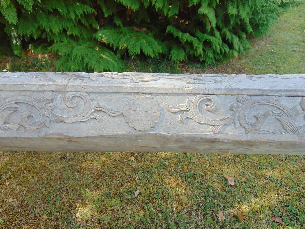 Beam, Chinese Carved Temple, circa 1800 For Sale 4