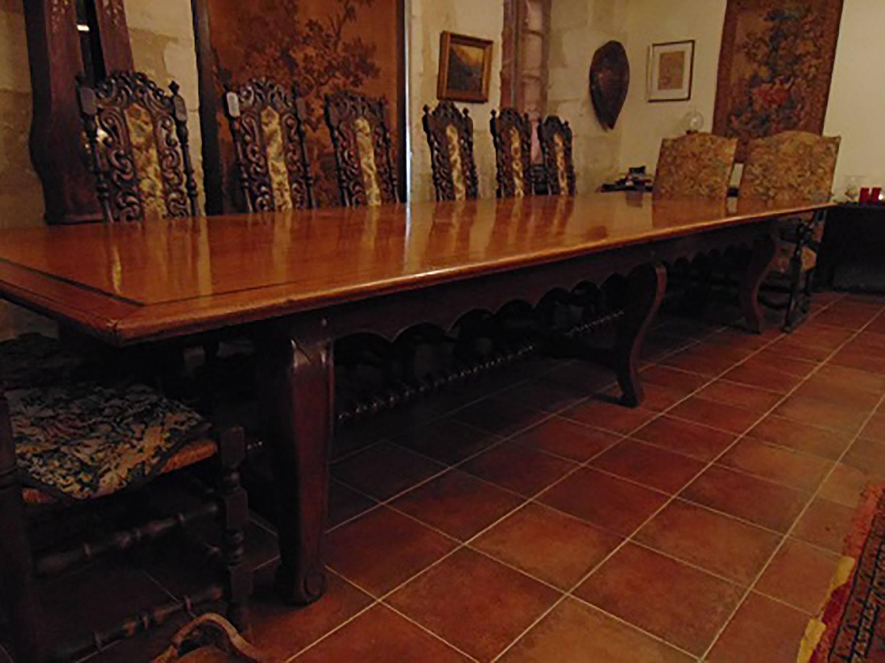 Redwood  Dining or Conference table  Extraordinary and Unique Louis XV Style For Sale 2