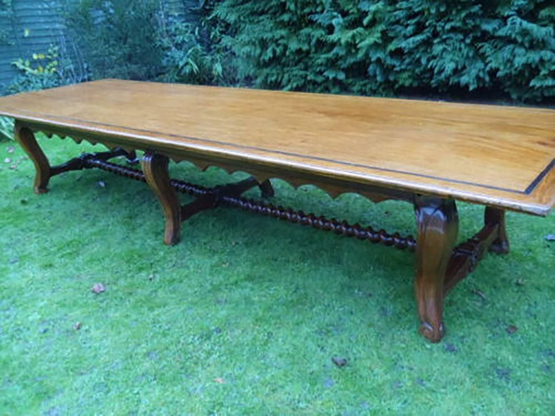 Redwood  Dining or Conference table  Extraordinary and Unique Louis XV Style For Sale 3
