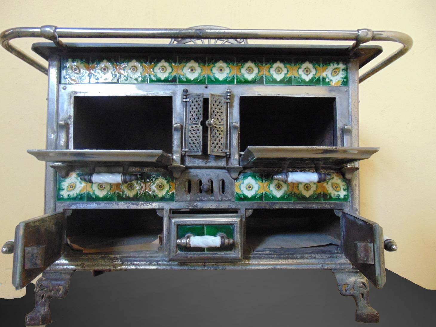 Other Range Cooker Tiled with Matching Coal Scuttle, circa 1900