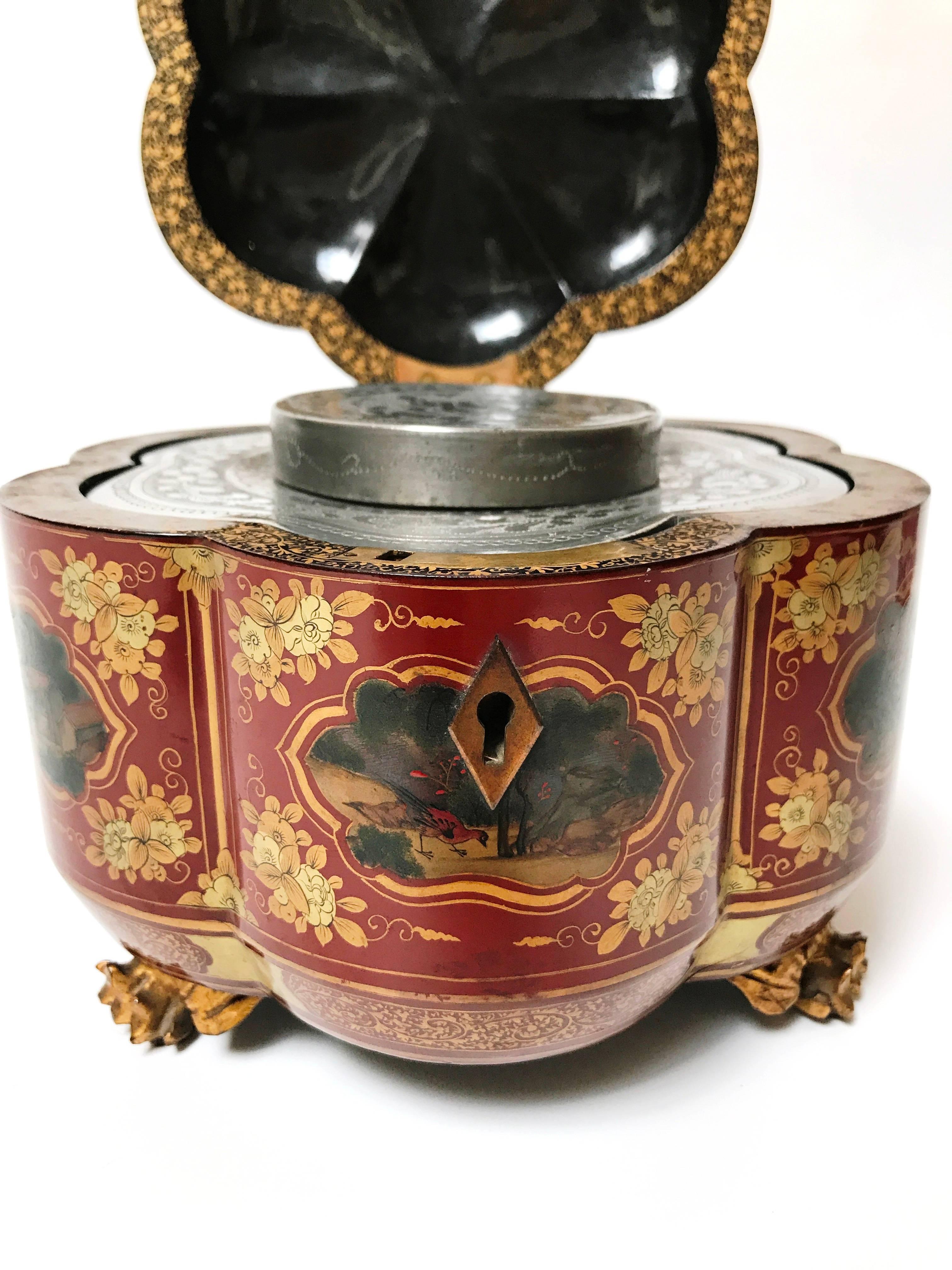 19th Century Chinese Export Melon Form Tea Caddy
