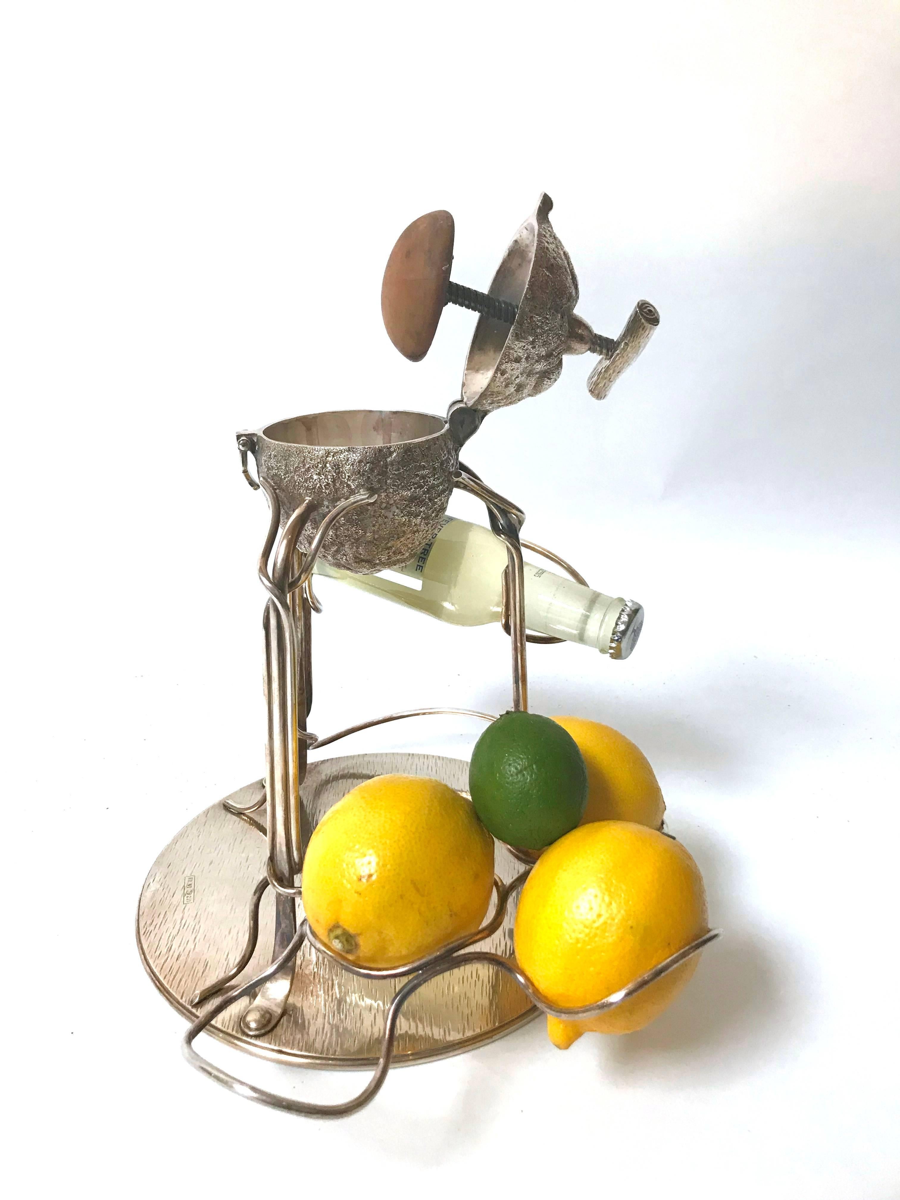 Hukin and Heath Silver Plated Lemon Squeezer In Excellent Condition In Dallas, TX
