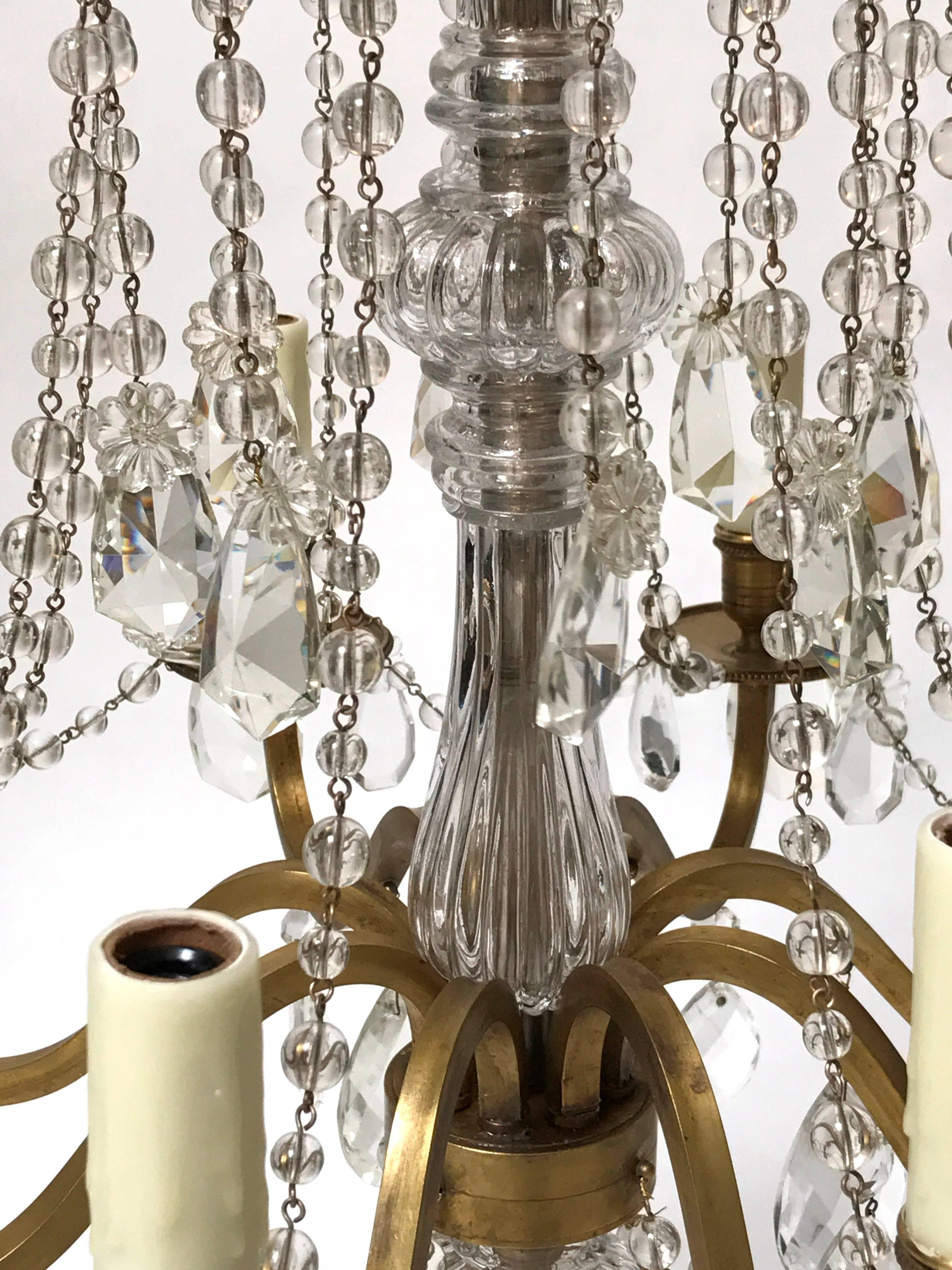 19th Century French Gilt Bronze and Crystal Tiered Chandelier For Sale 2
