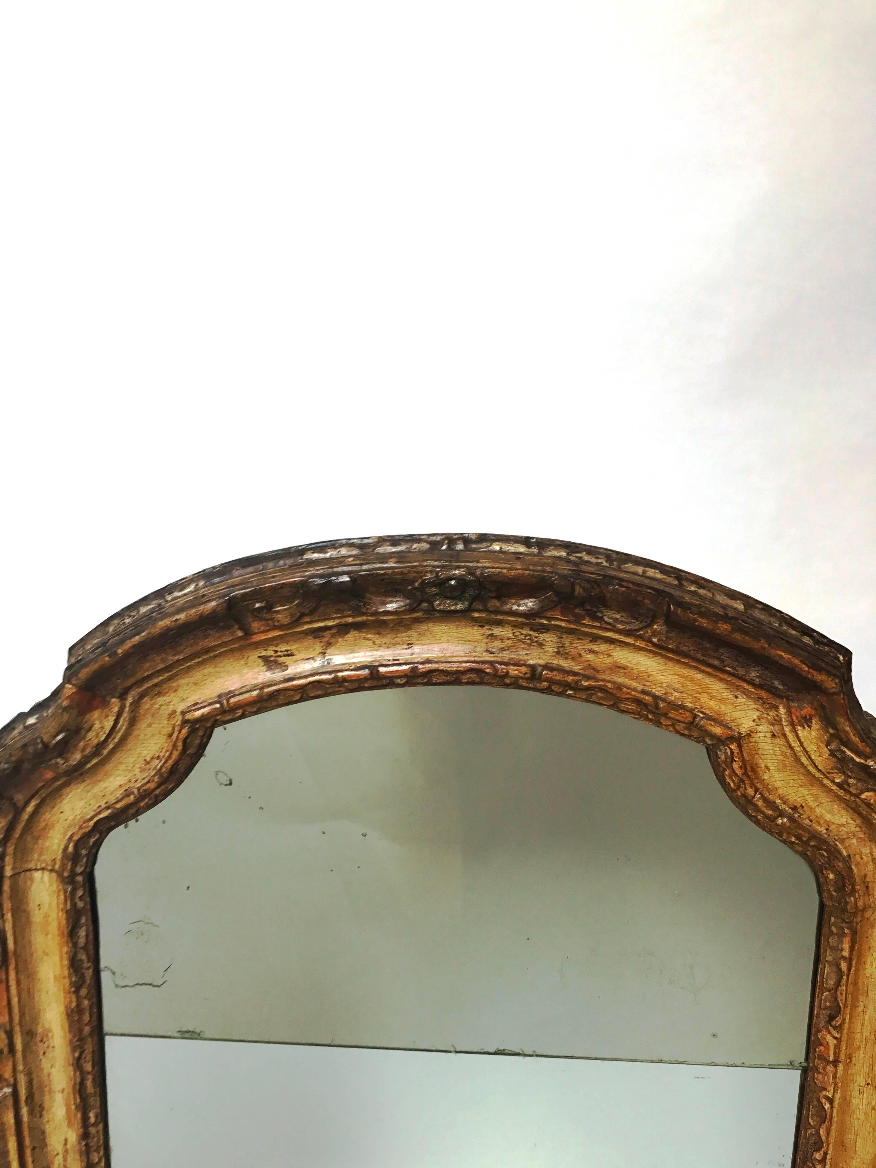 Louis XV Period Italian Carved and Gesso Mirror In Good Condition In Dallas, TX