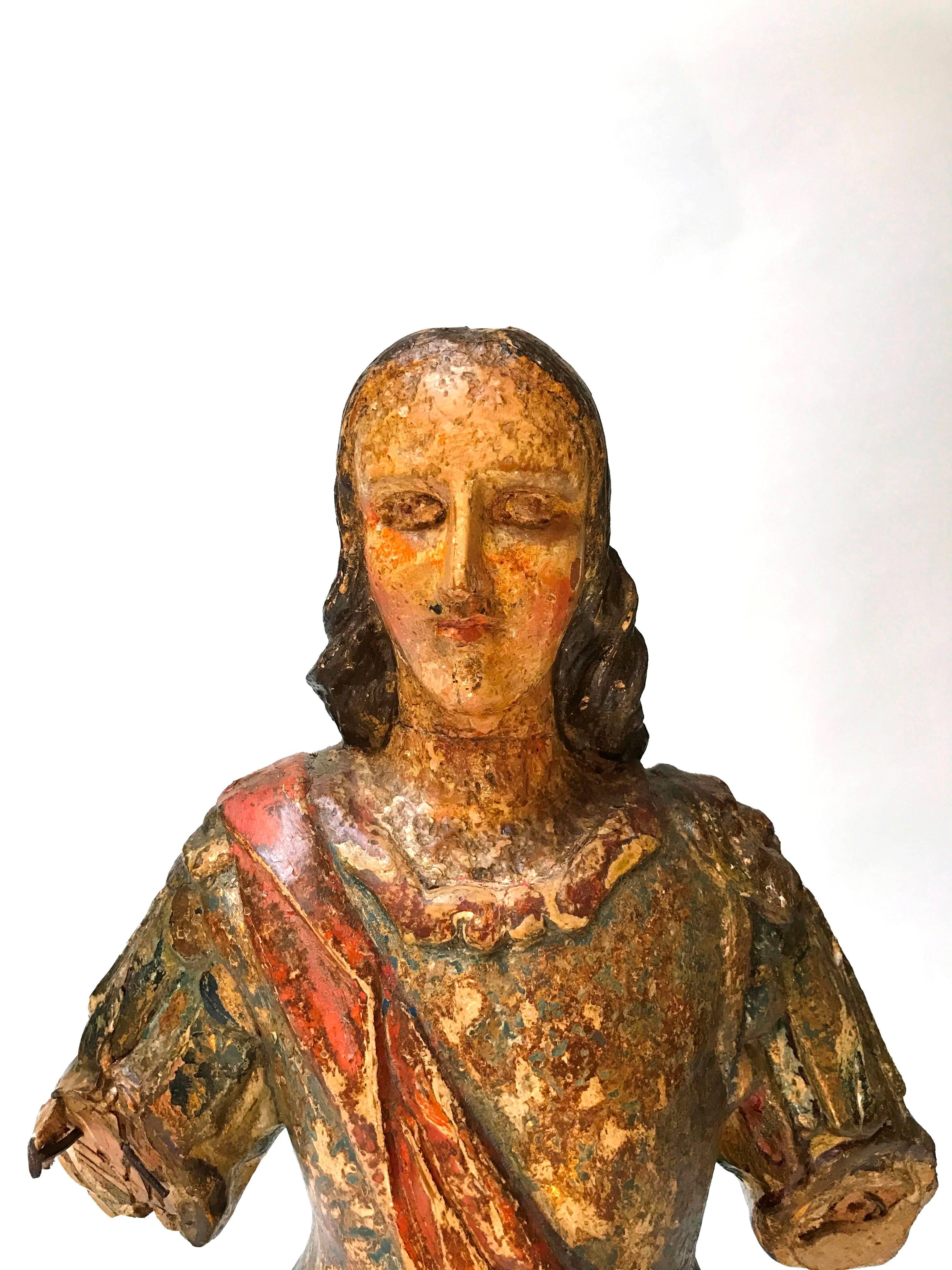 16th Century Carved Archangel from Venice In Good Condition For Sale In Dallas, TX