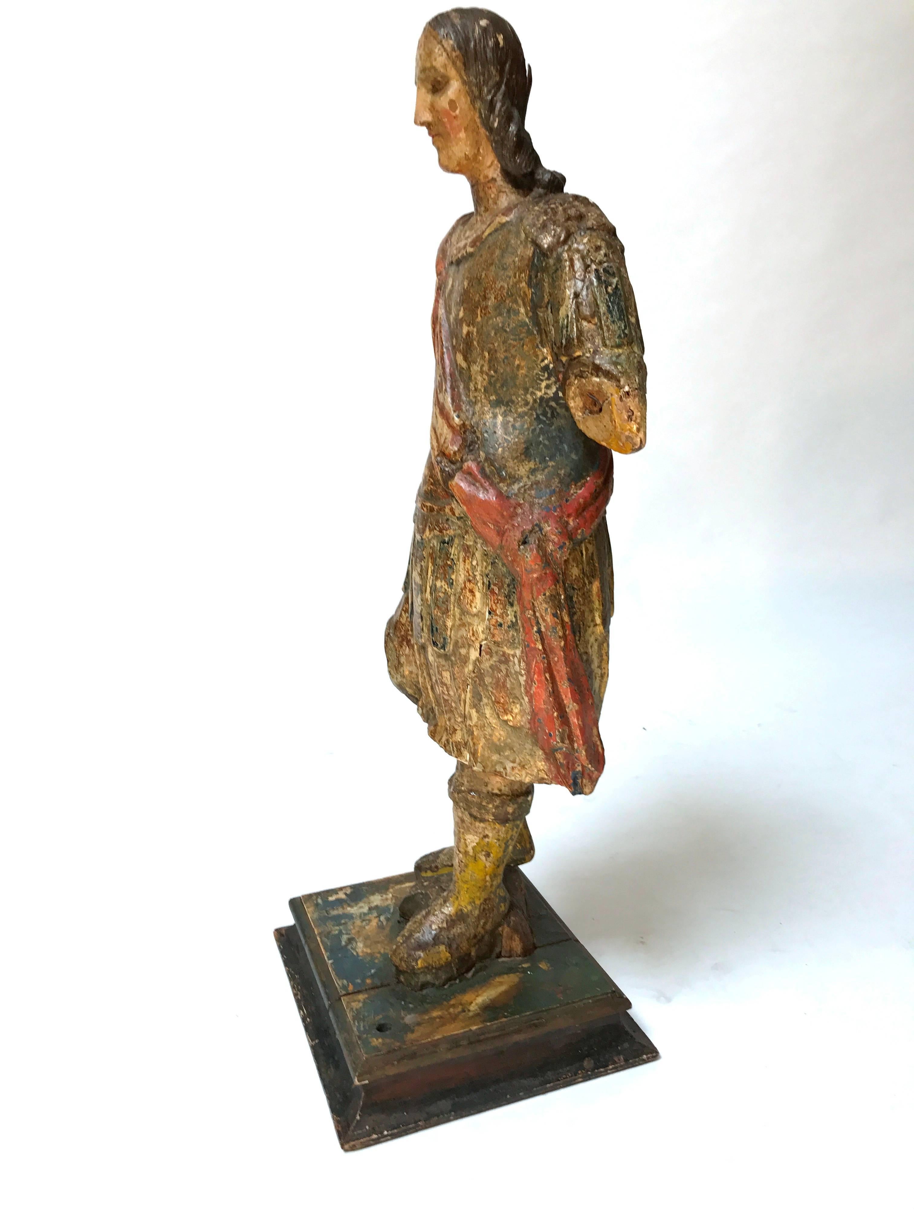 18th Century and Earlier 16th Century Carved Archangel from Venice For Sale