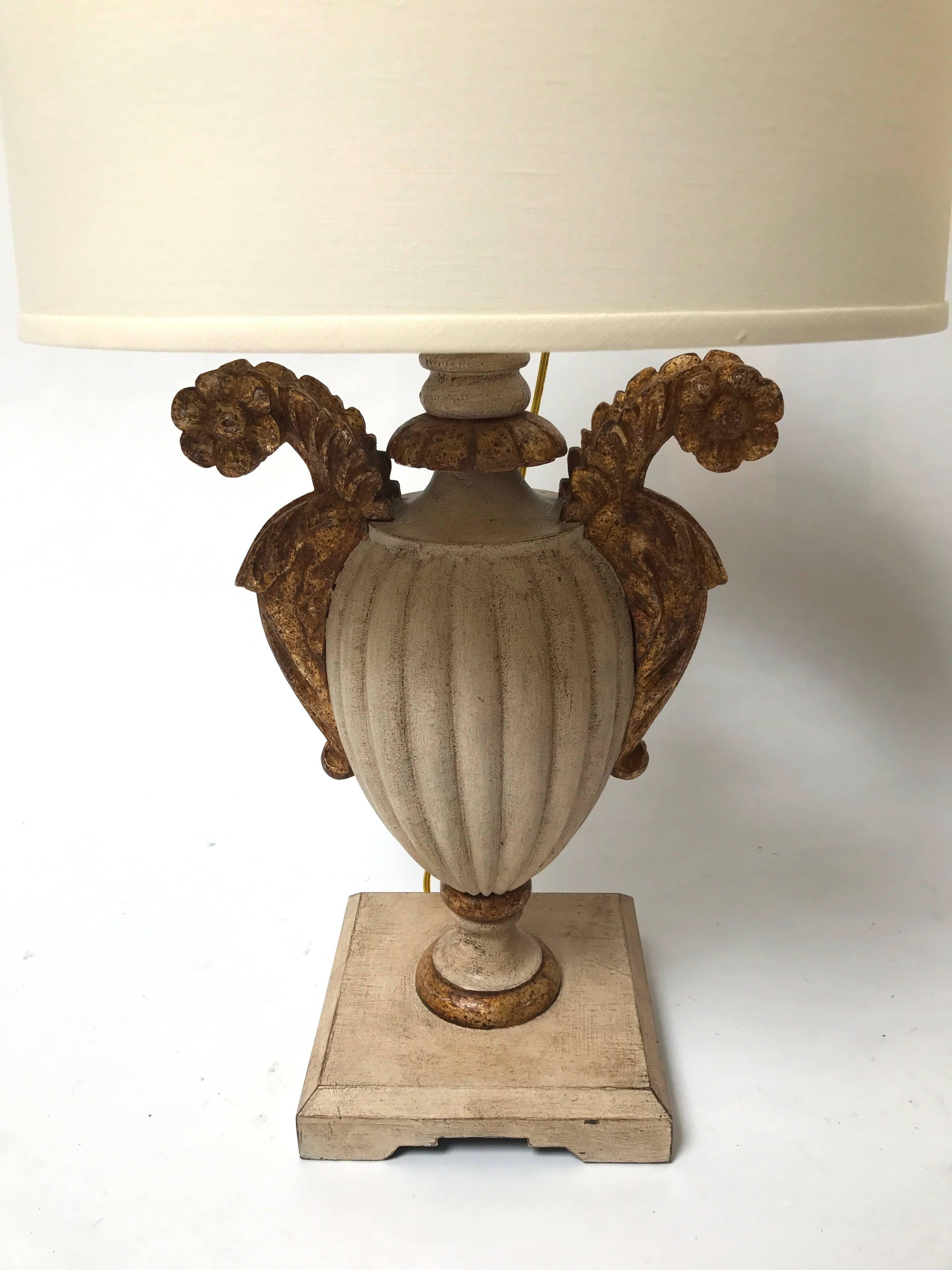 Pair of Italian Carved Wood Lamps from the 1930s, UL Wired For Sale 2
