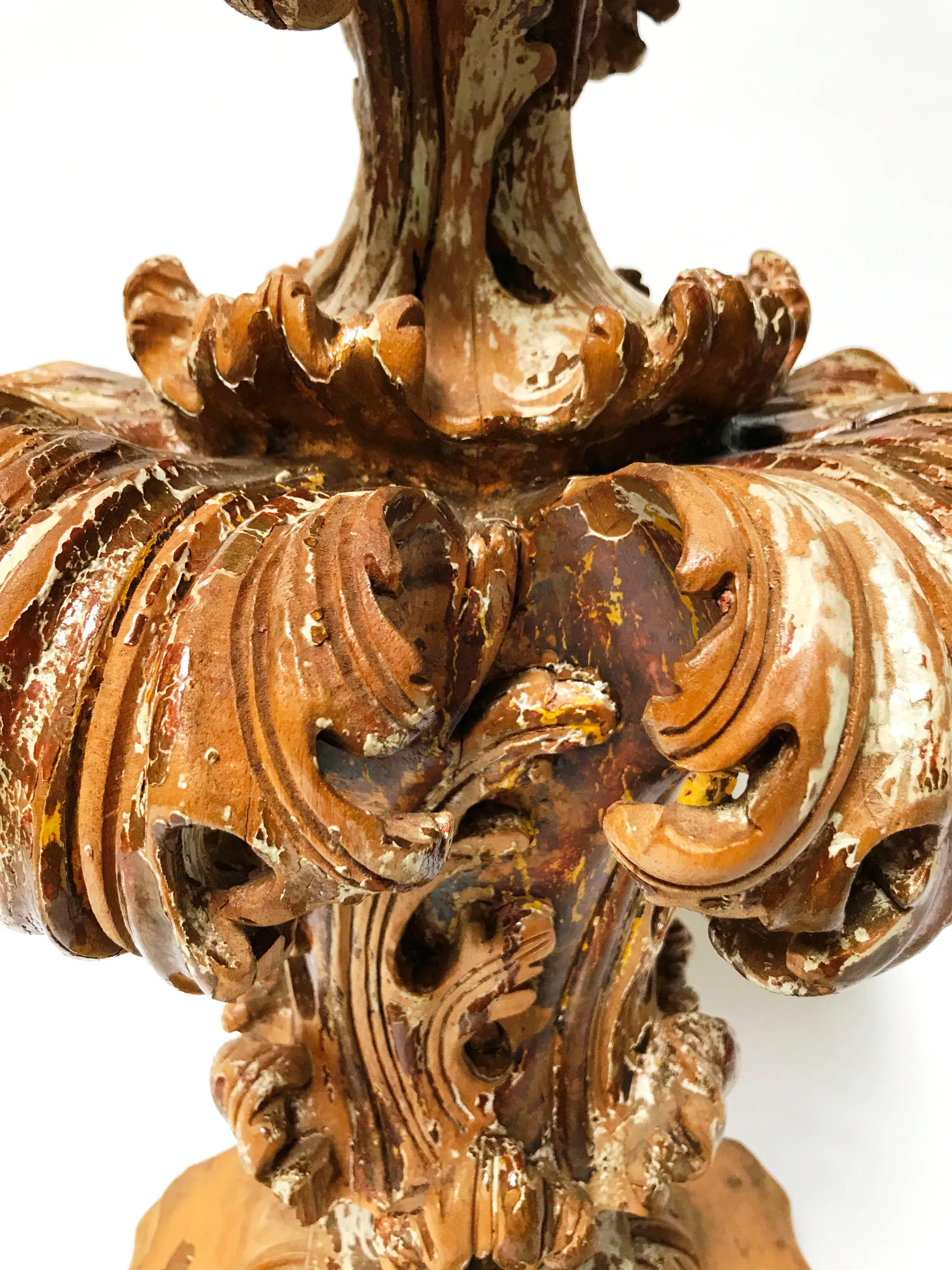 carved wood finials