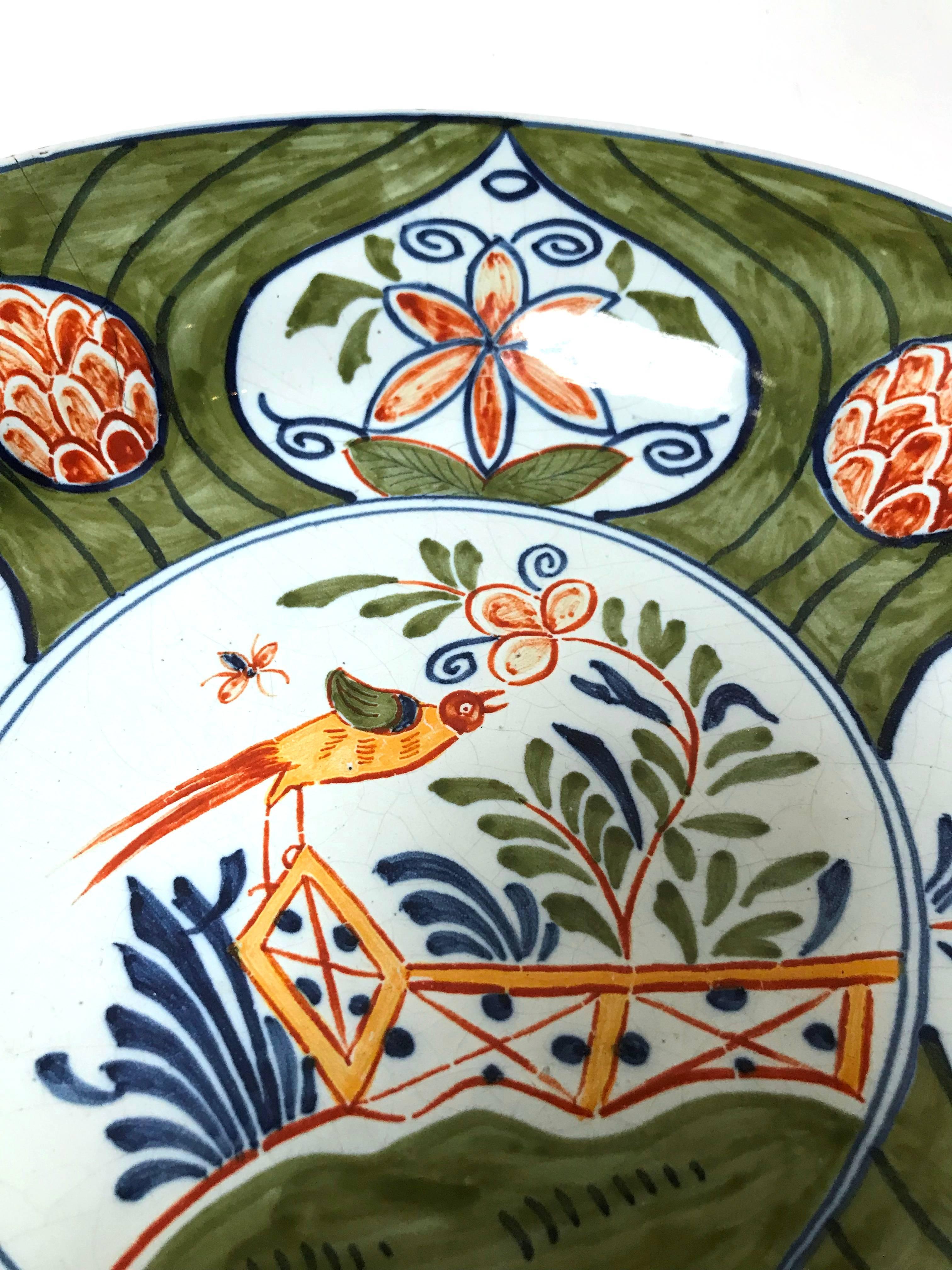 18th Century Polychrome Delft Charger, Dutch 1