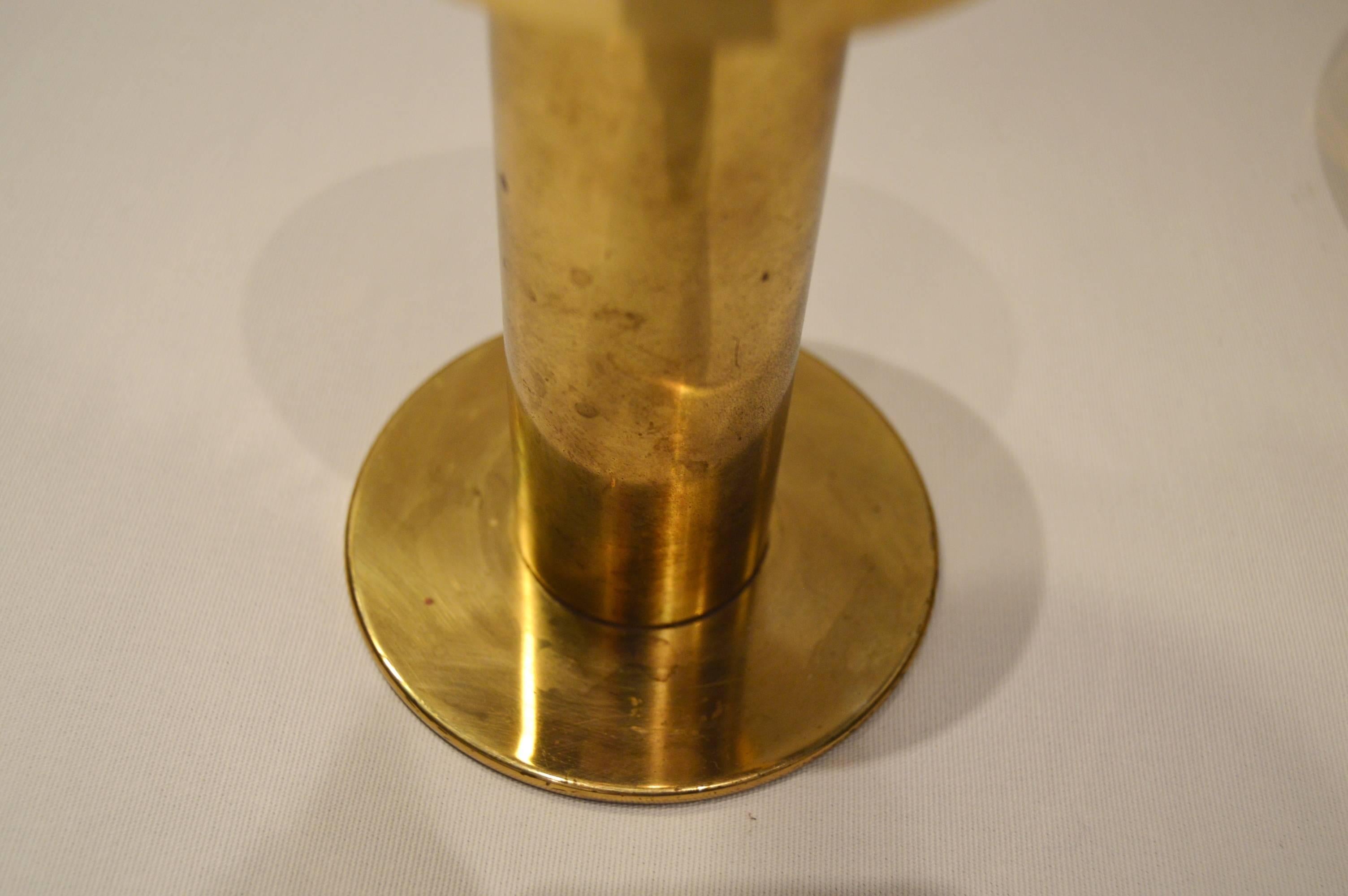 Elegant Brass and Glass L102/27 Candlestick from Hans-Agne Jakobsson, Markaryd For Sale 2