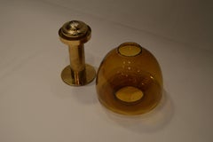 Elegant Brass and Glass L102/27 Candlestick from Hans-Agne Jakobsson, Markaryd