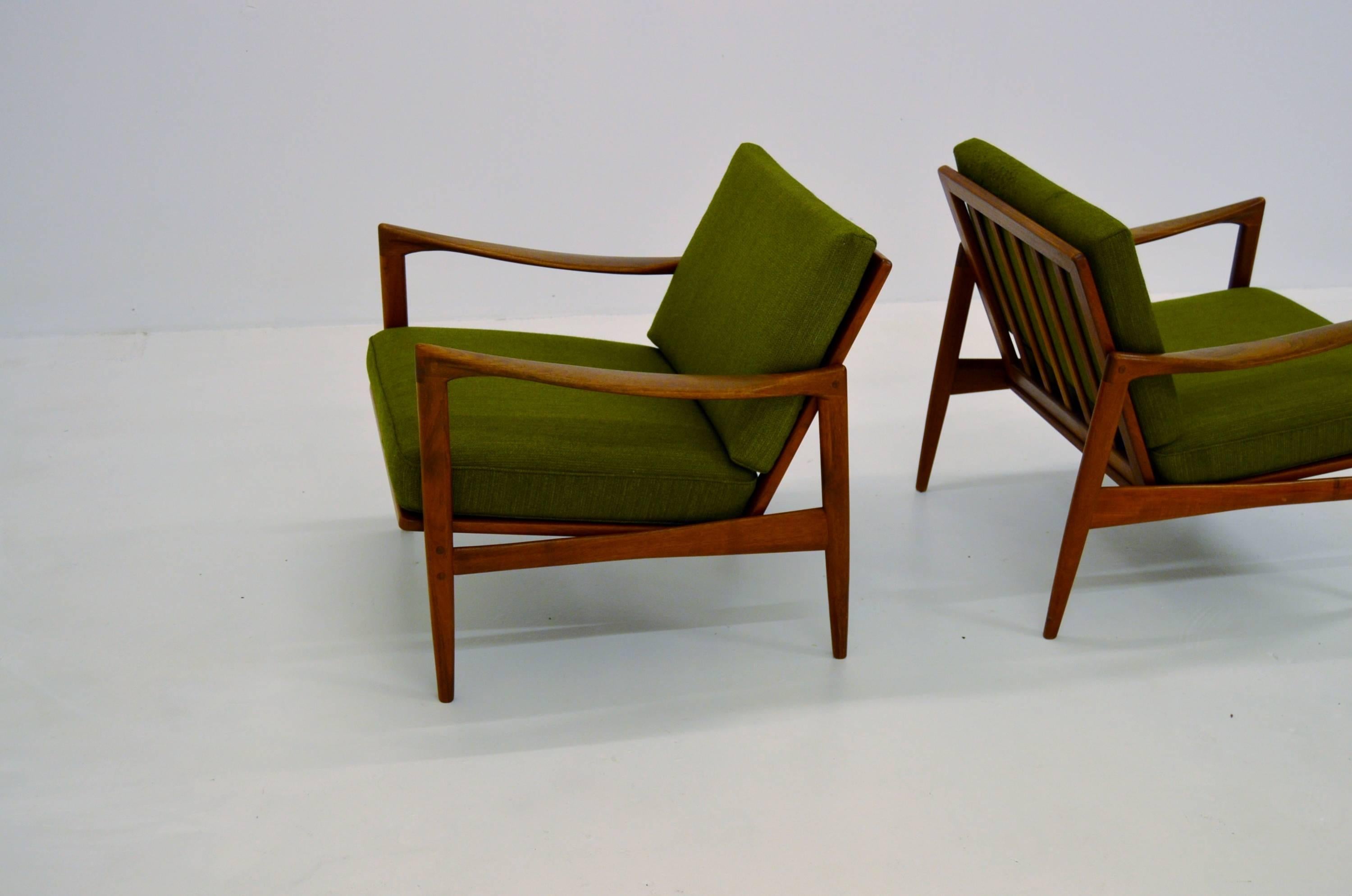 20th Century Ib Kofod Larsen Pair of Kandidaten Easy Chairs by OPE Mobler