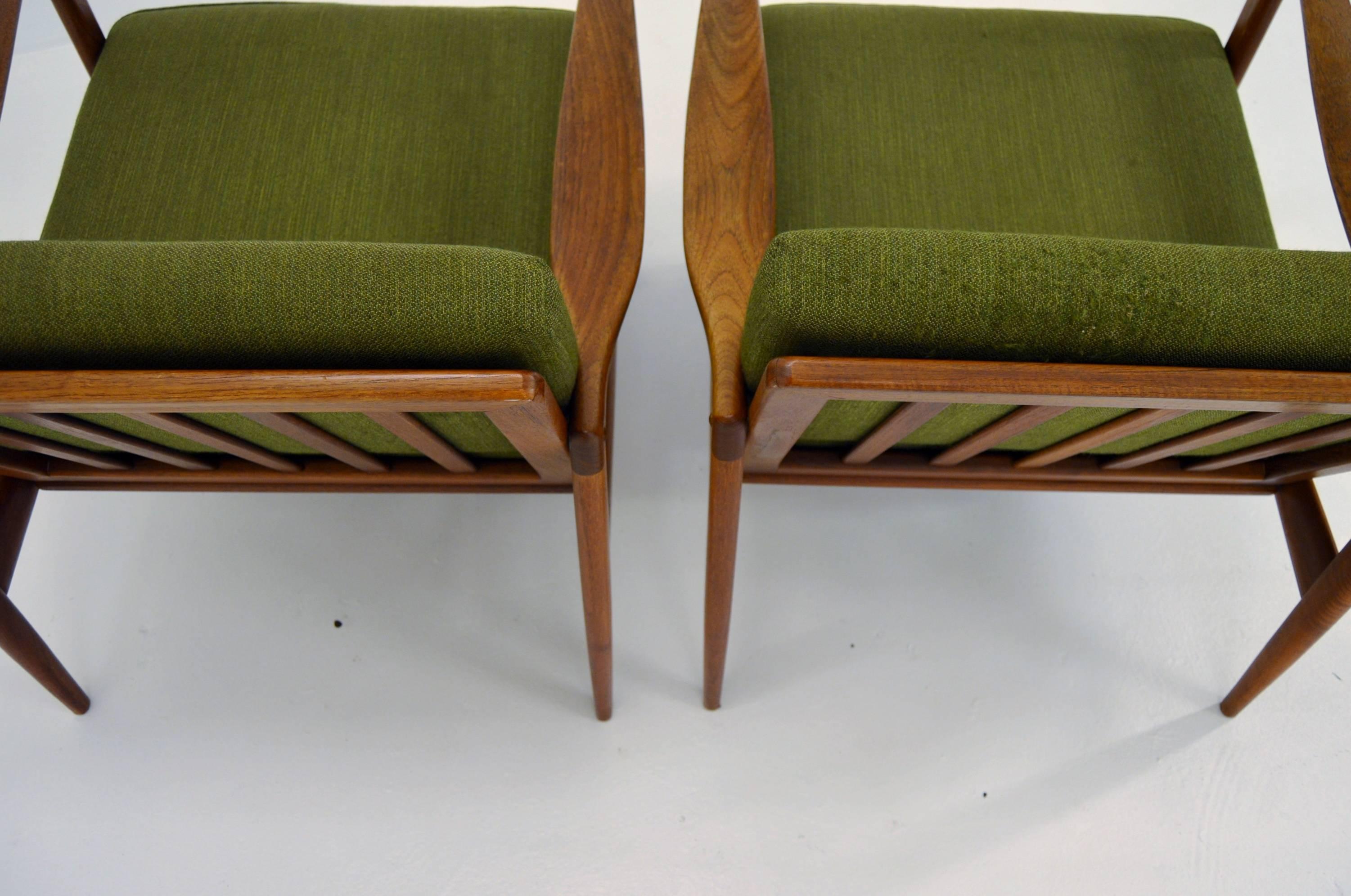 Fabric Ib Kofod Larsen Pair of Kandidaten Easy Chairs by OPE Mobler