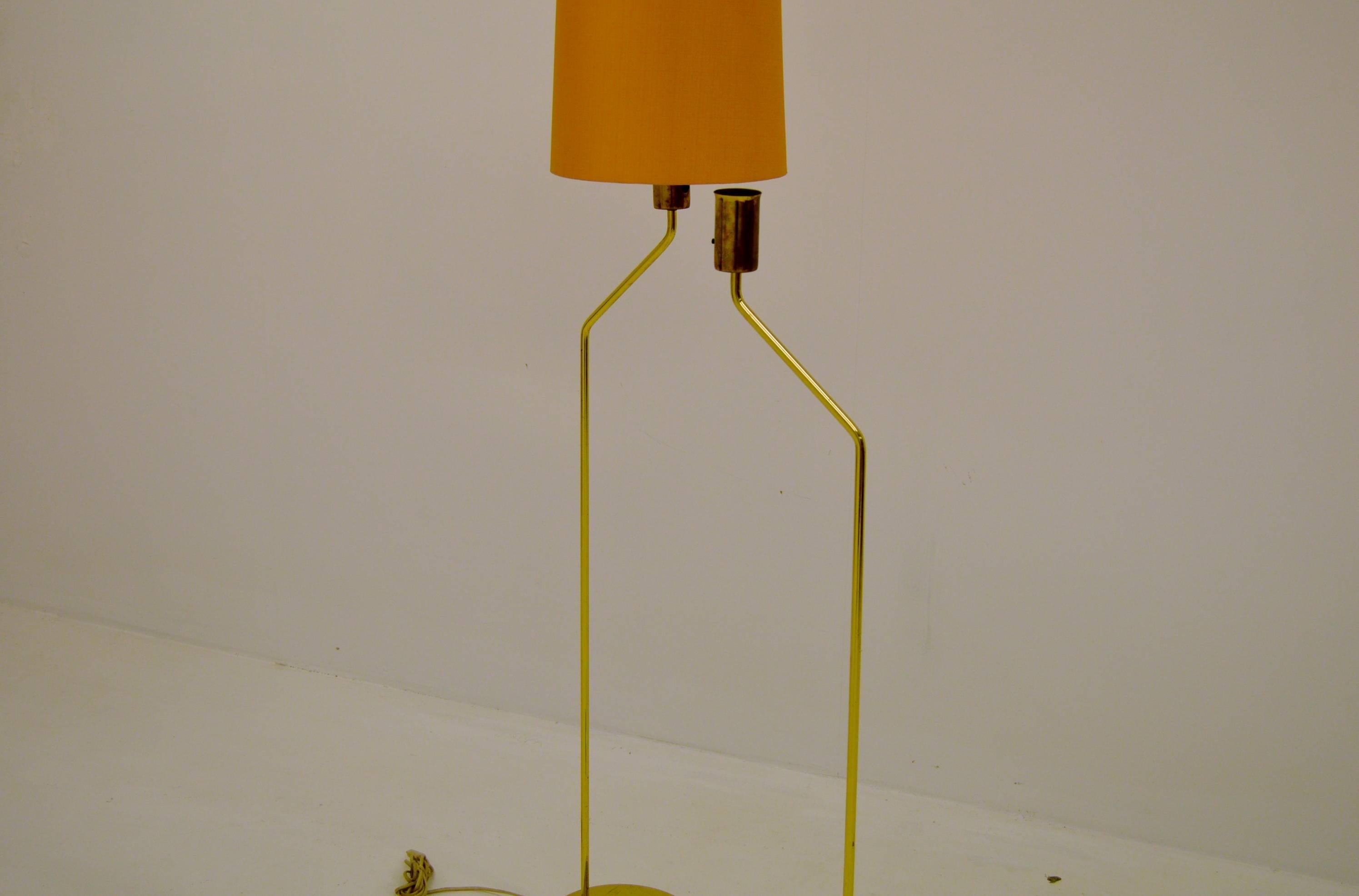 Scandinavian Modern Pair of Brass Bergboms Floor Lamps For Sale