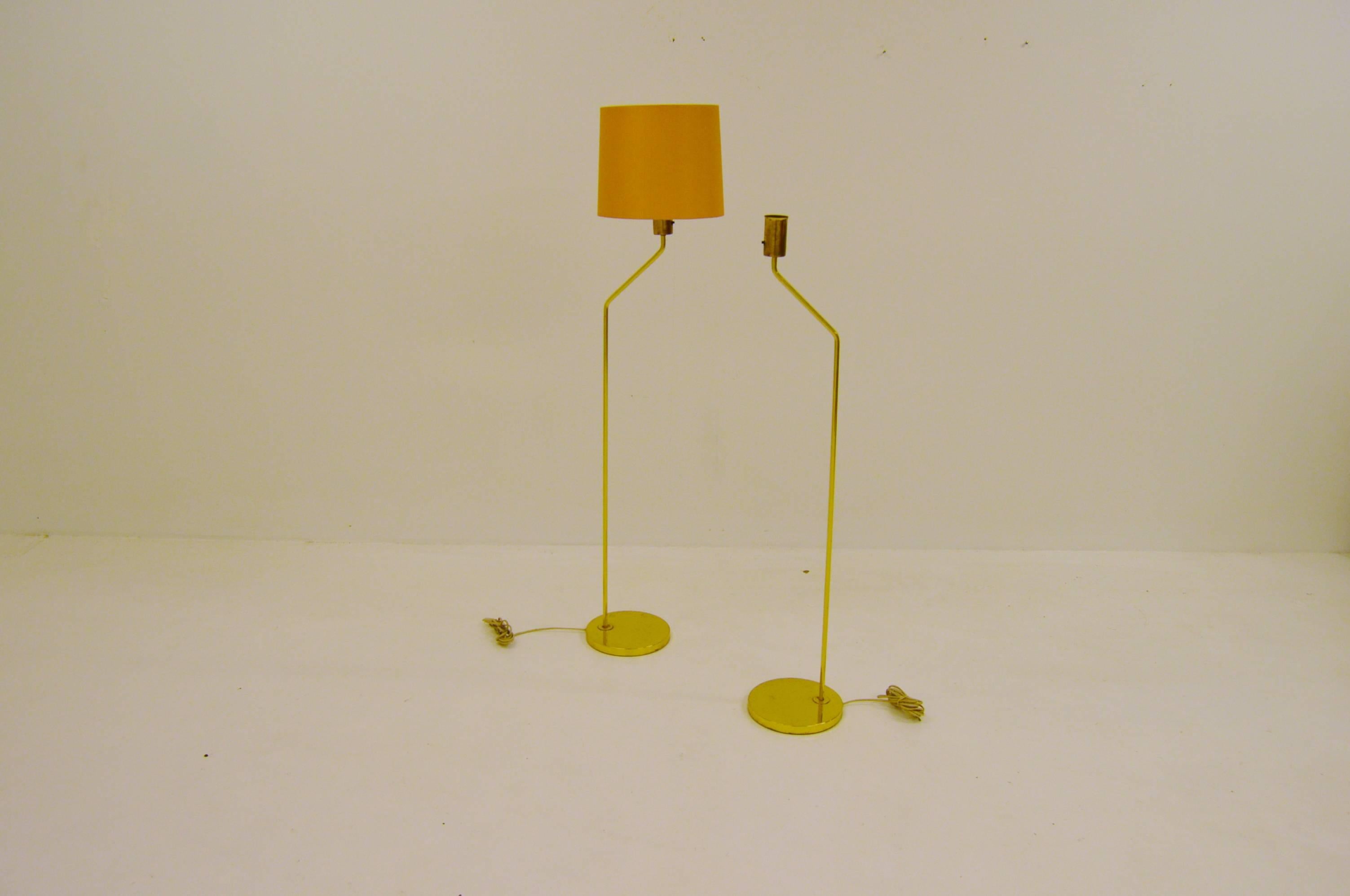 Elegant and rare pair floor lamps from Swedish Bergboms.
The brass with some annelings and age related wear. Please note that we are selling these lamps without lampshades.
European plug. E27 socket.